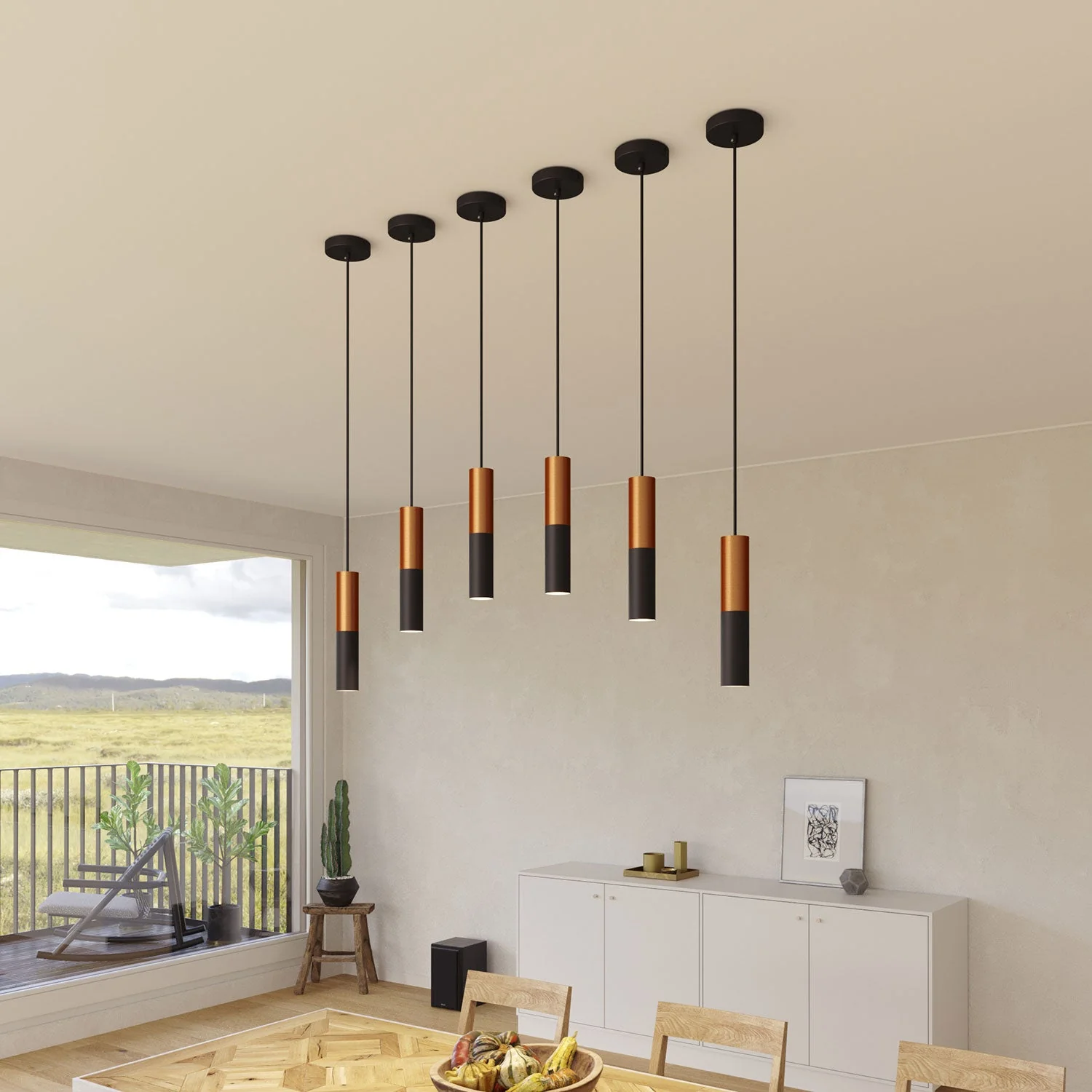 Tub-E14, double metal tube for spotlight with double-ring E14 lamp holder - Black and Satin Copper - Image 5