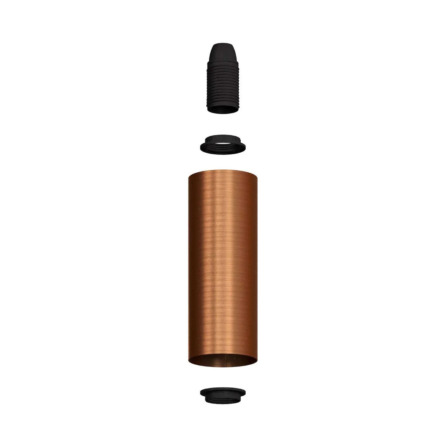 Tub-E14, metal tube for spotlight with double-ring E14 lamp holder - Satin copper - Image 2