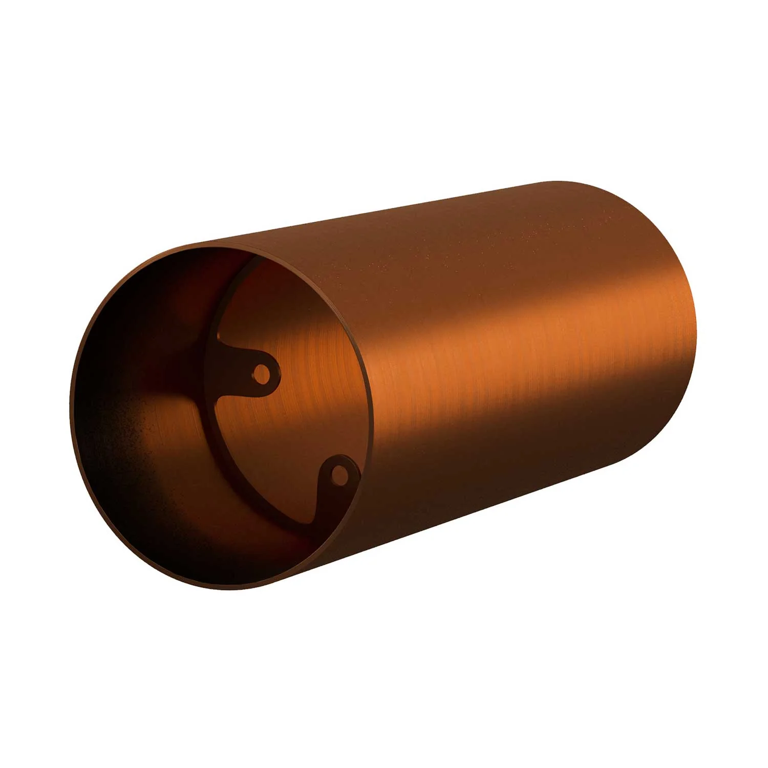 Tub-E14, metal tube for spotlight with double-ring E14 lamp holder - Satin copper - Image 3