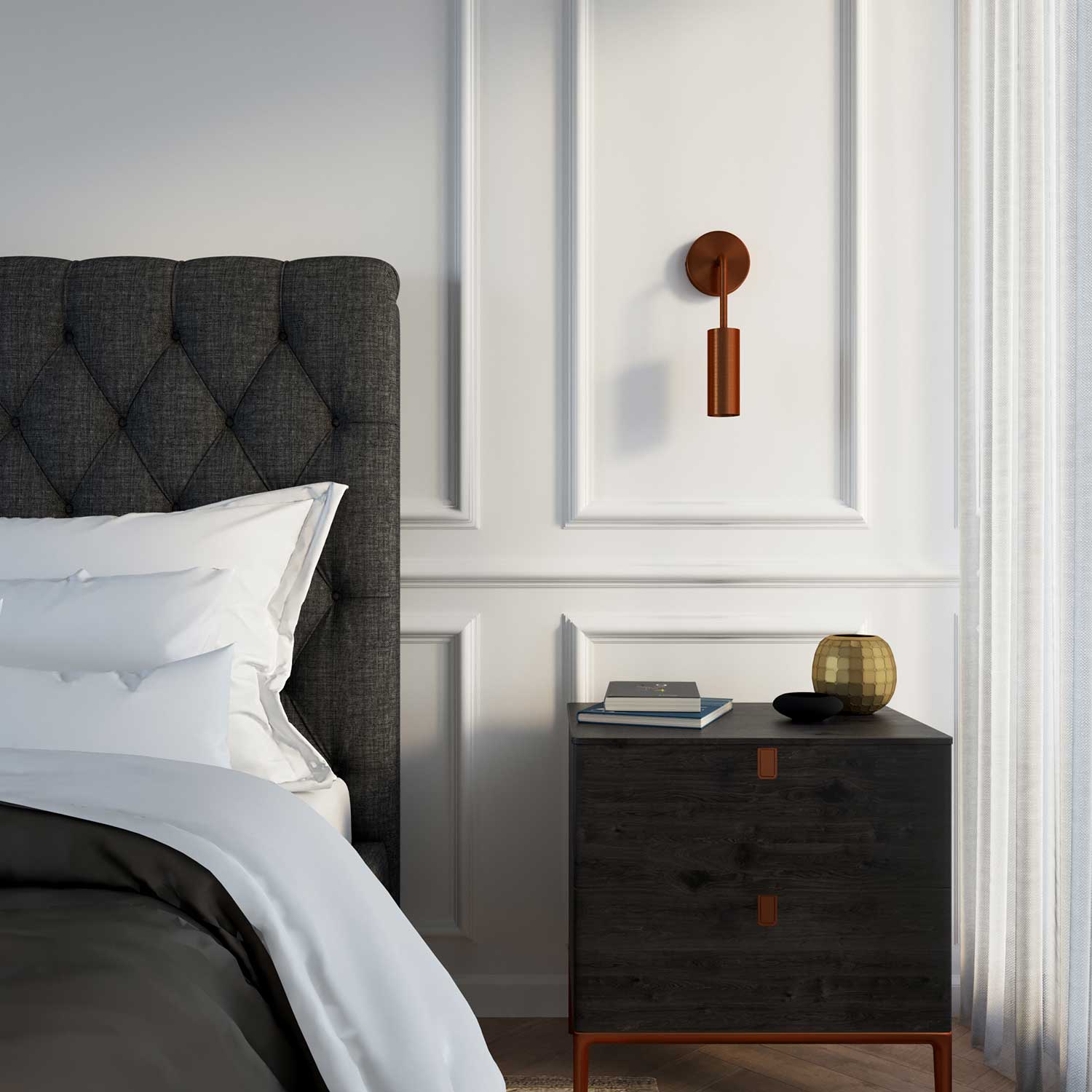Tub-E14, metal tube for spotlight with double-ring E14 lamp holder - Satin copper - Image 5