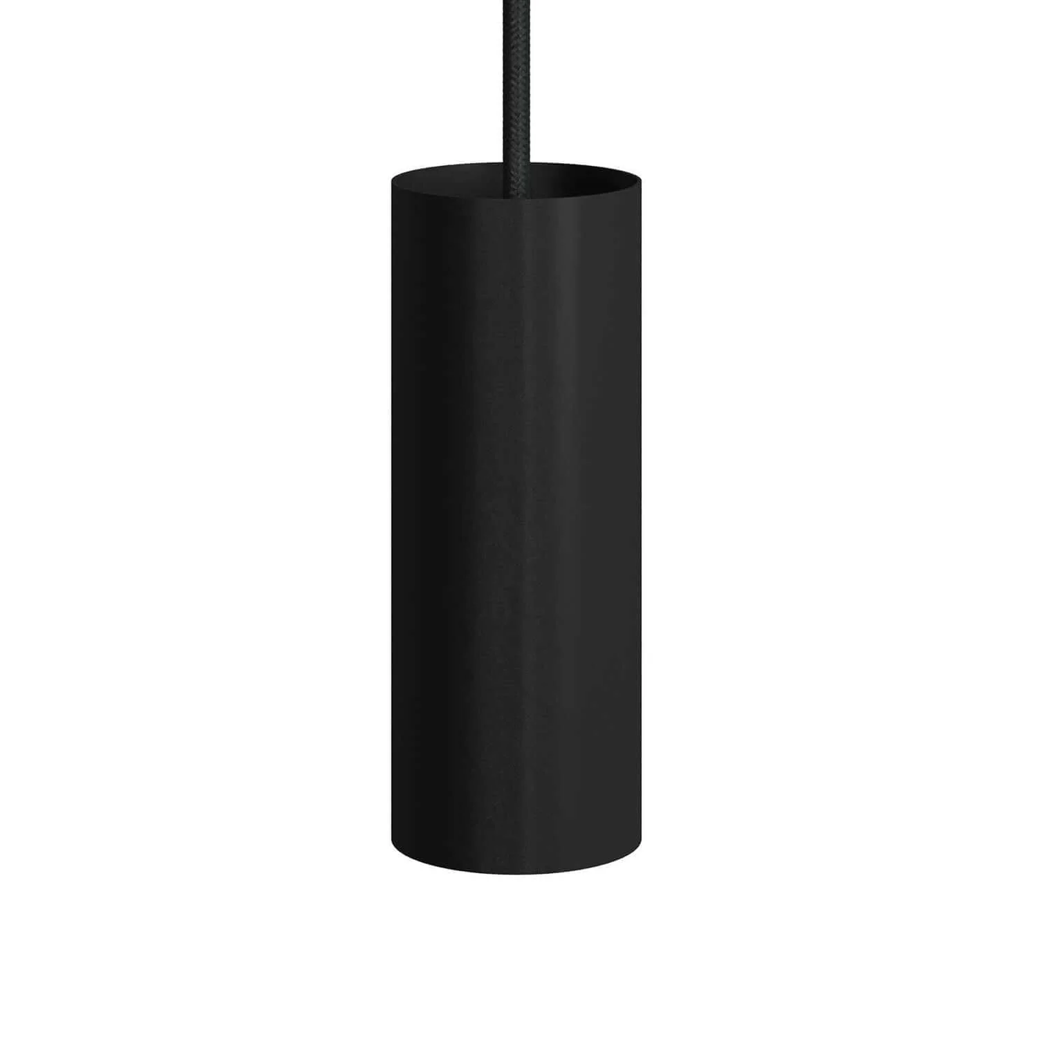 Tub-E14, metal tube for spotlight with double-ring E14 lamp holder - Black