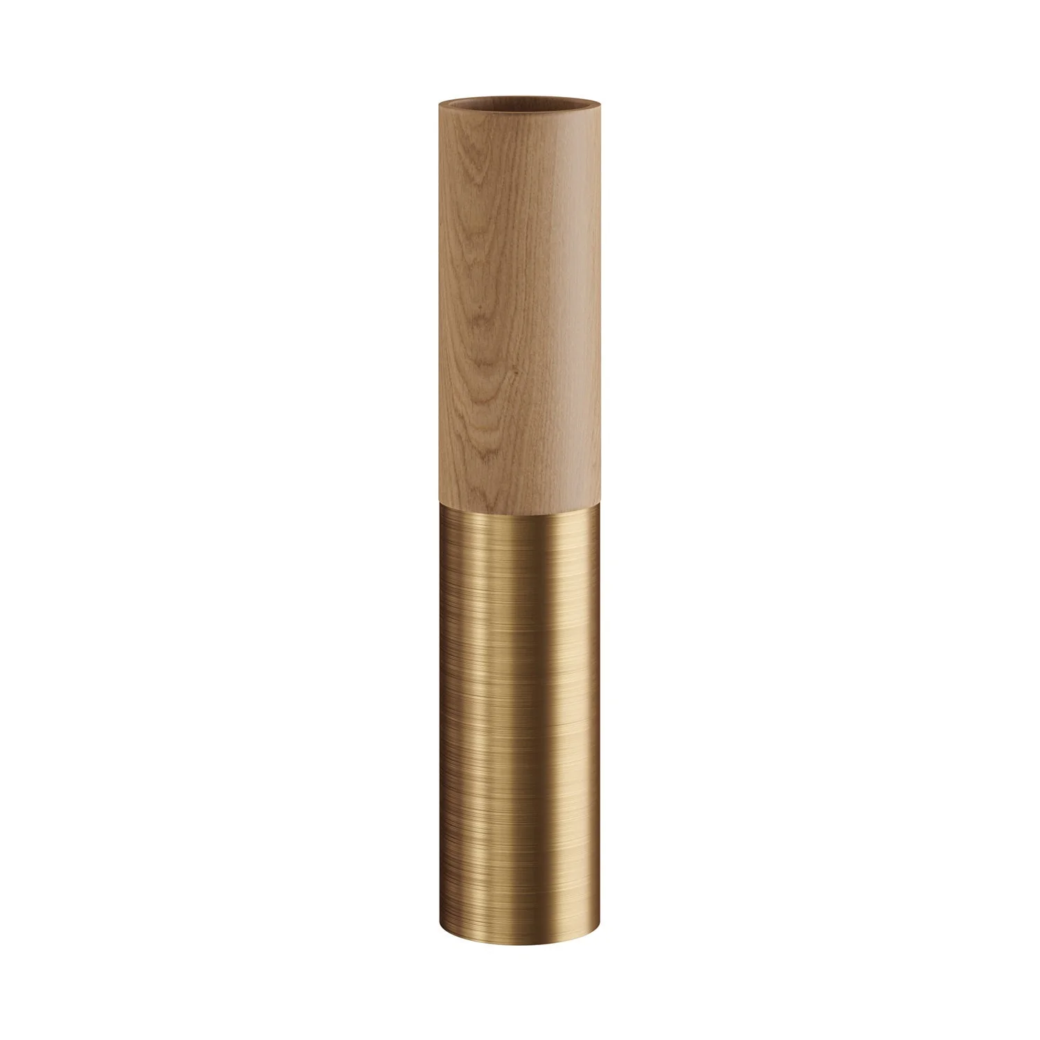 Tub-E14, wooden and metal tube for spotlight with double-ring E14 lamp holder - Neutral and Satin Bronze - Image 3