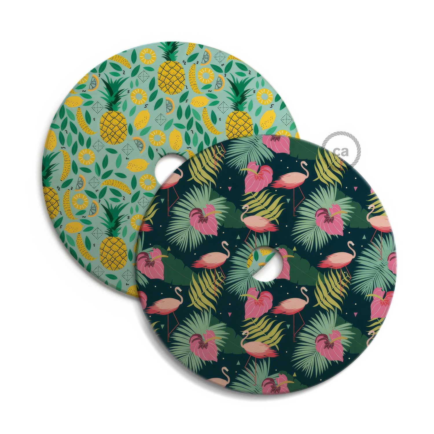 UFO wooden lampshade Special Edition Italian Illustrators, double-sided, diameter 33 cm - Annachiara Zaminato