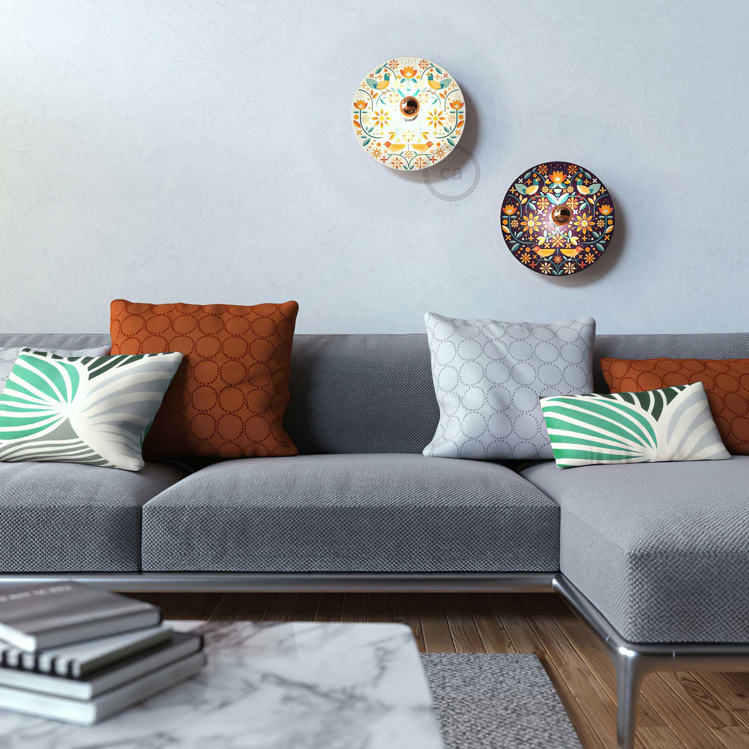 UFO wooden lampshade Special Edition Italian Illustrators, double-sided, diameter 33 cm - Francesco Poroli - Image 3
