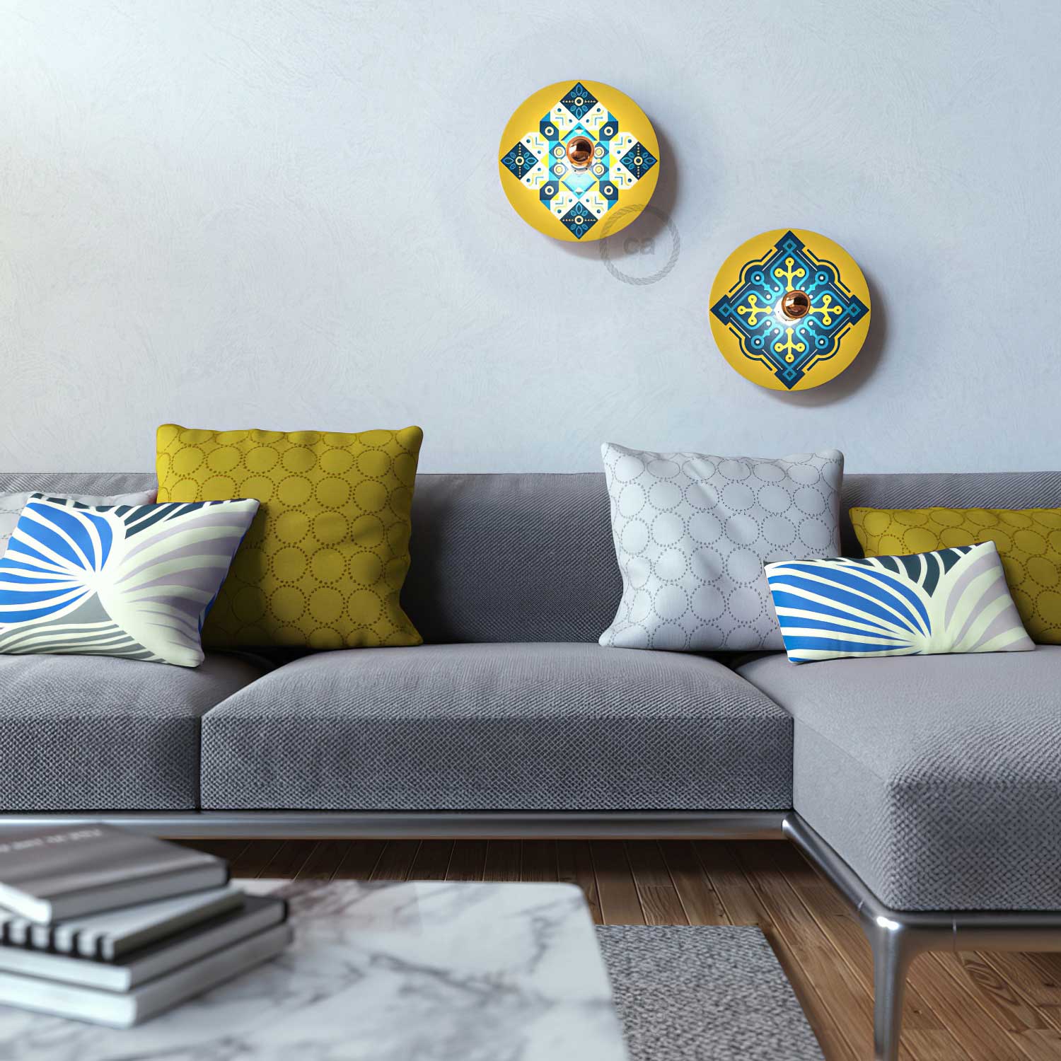 UFO Wooden Lampshade Special Edition Italian Illustrators, double-sided, diameter 33 cm - ODD - Image 3