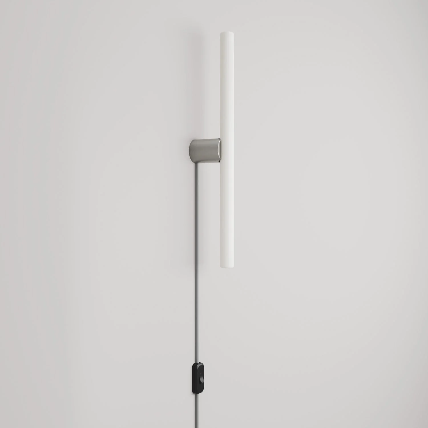 UK plug lamp with metallic finish and linear S14d LED light bulb - Satin titanium - Image 4