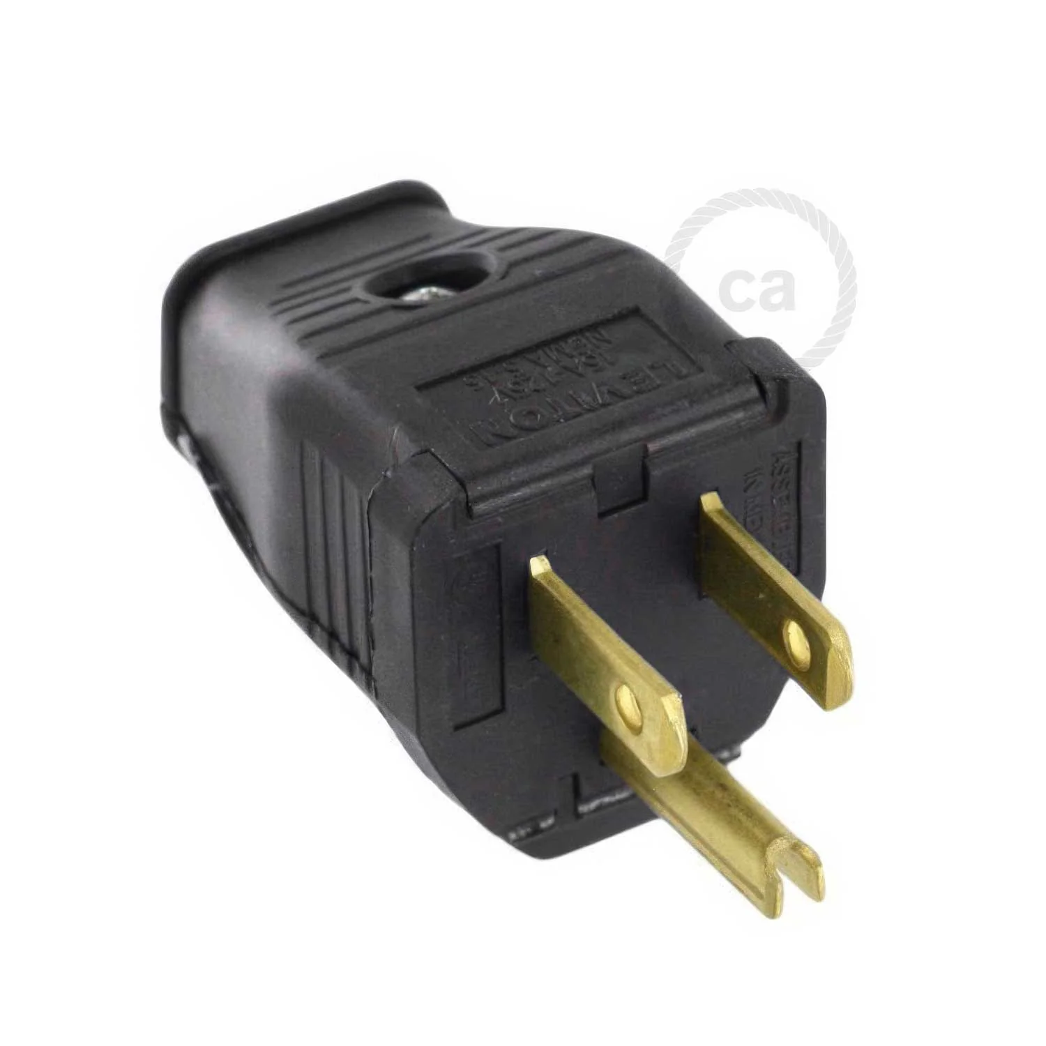 Three-pin American plug - UL approved - Black