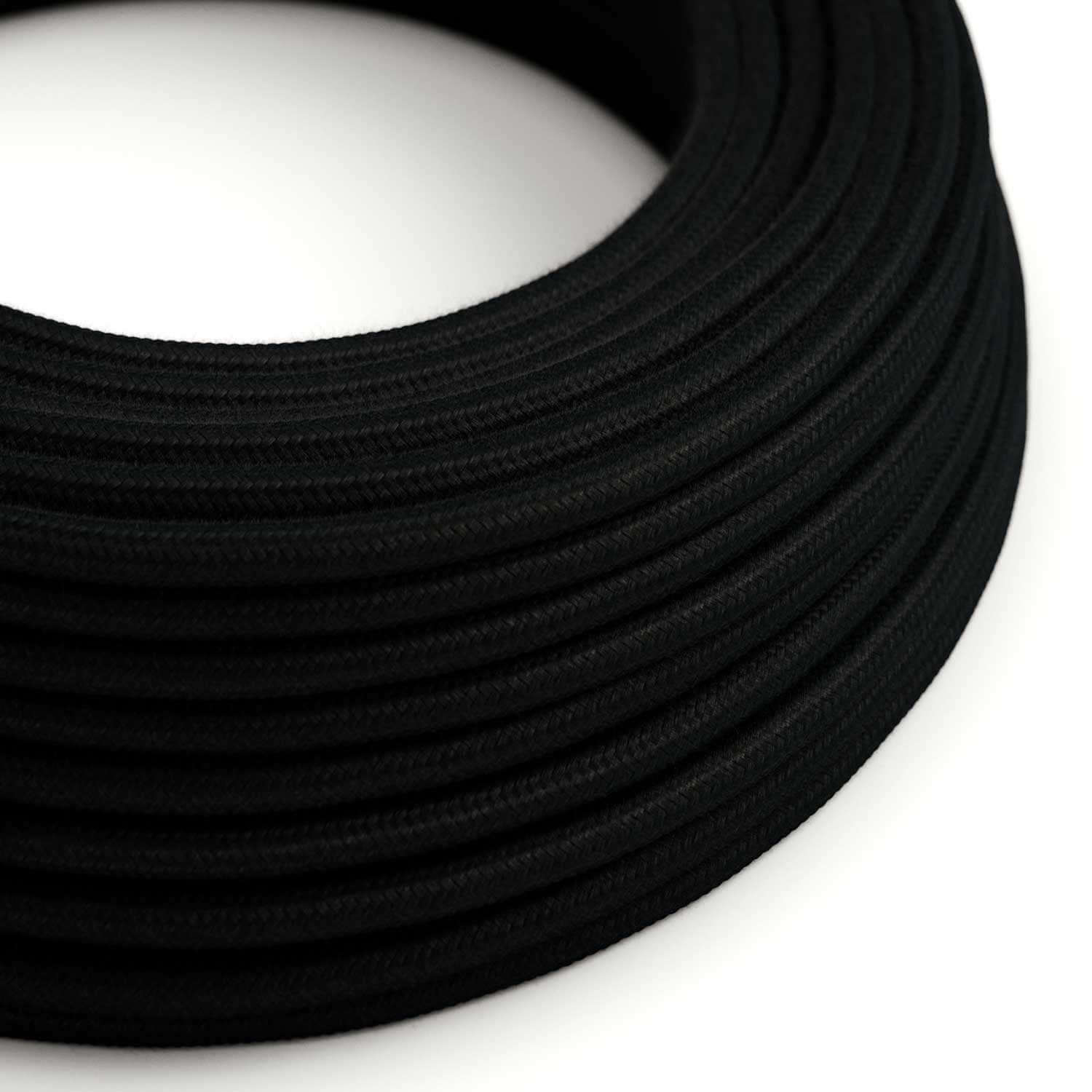 Ultra Soft electric cable in silicone covered with Carbon Black cotton - RC04 round 2x0.75 mm