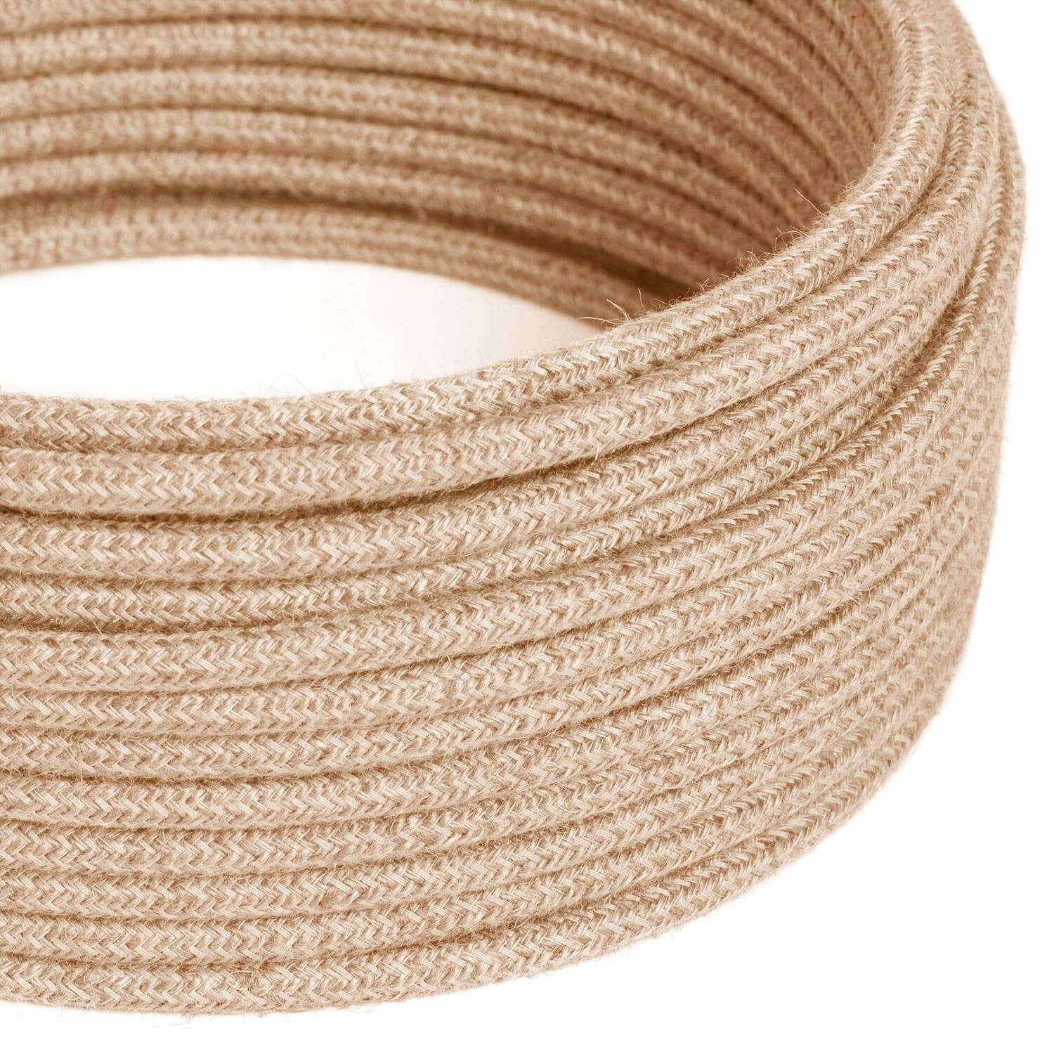 Ultra Soft silicone cable covered in Neutral Jute - RN06 round 2x0.75 mm