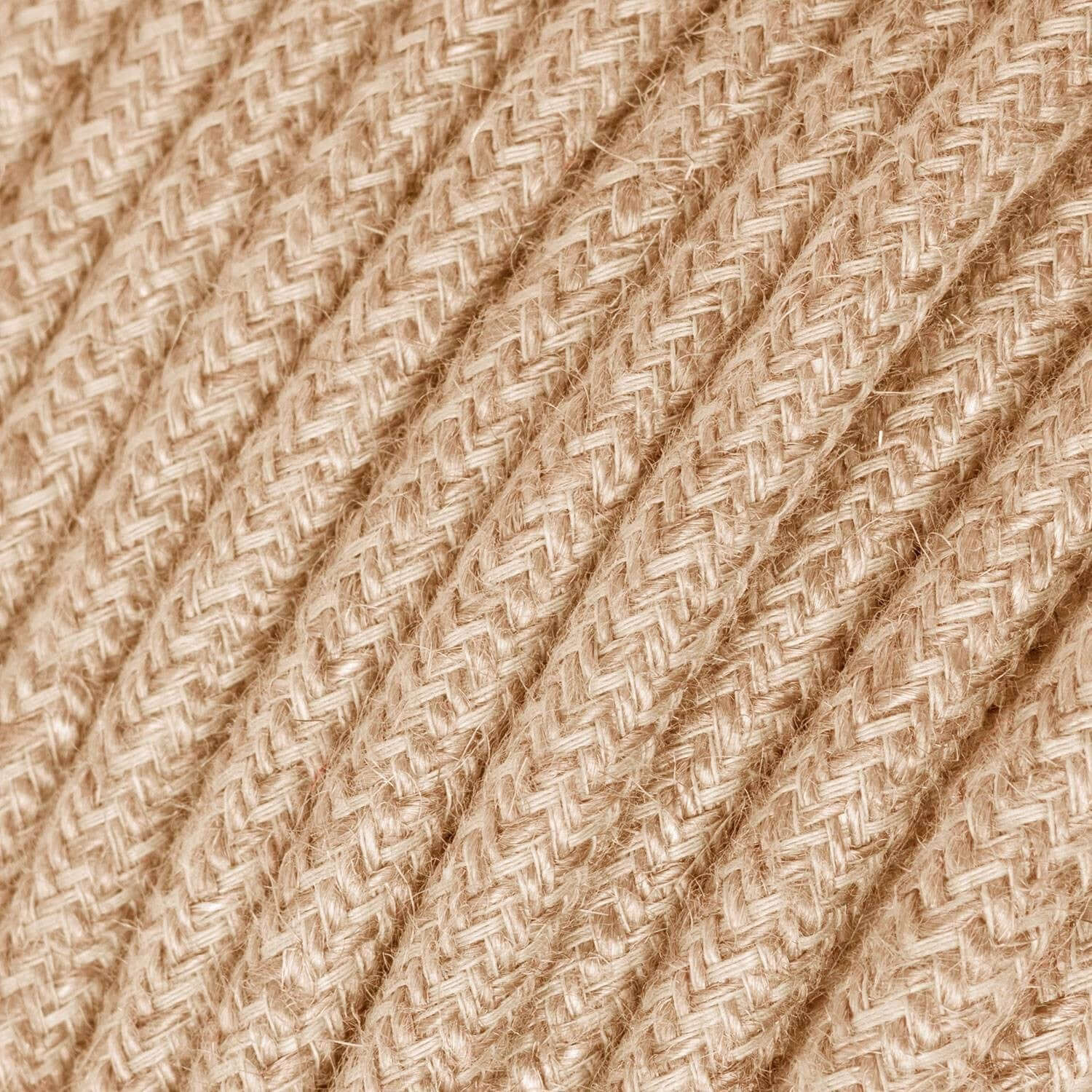 Ultra Soft silicone cable covered in Neutral Jute - RN06 round 2x0.75 mm - Image 2