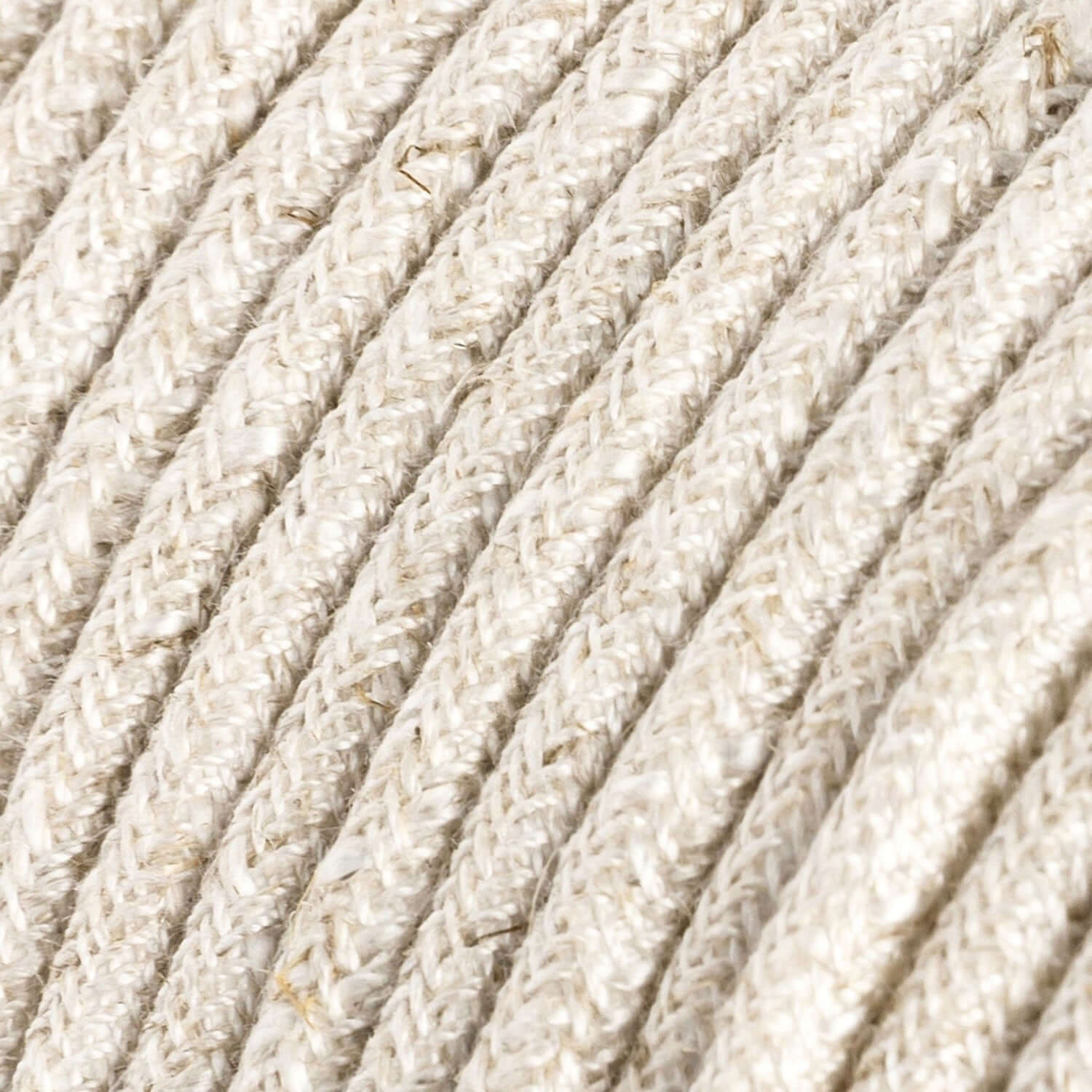Ultra Soft electrical cable in silicone covered with White Mélange linen - RN01 round 2x0.75 mm - Image 2