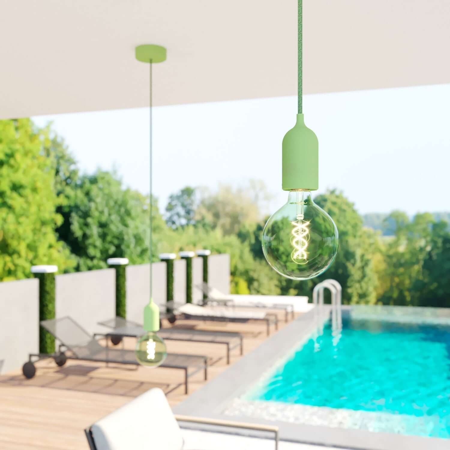 UV resistant outdoor round electric cable covered in Green Pixel Bronte SX08 cotton - compatible with Eiva Outdoor IP65 - Image 3