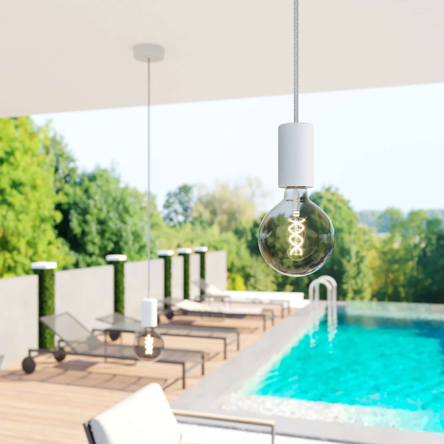 UV resistant round outdoor electric cable covered in natural grey linen SN02 - compatible with Eiva Outdoor IP65 - Image 3