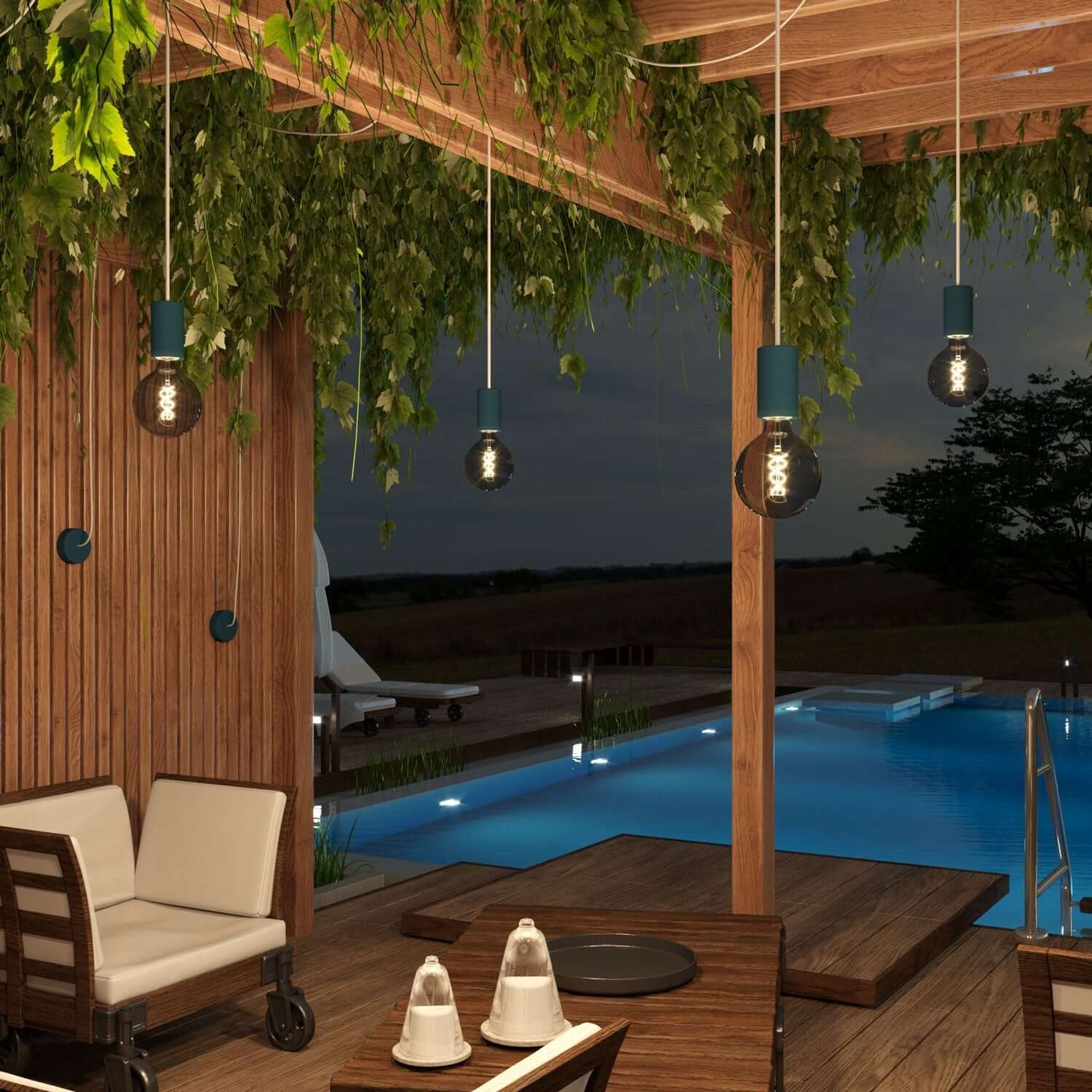 UV resistant round outdoor electric cable covered in natural grey linen SN02 - compatible with Eiva Outdoor IP65 - Image 4