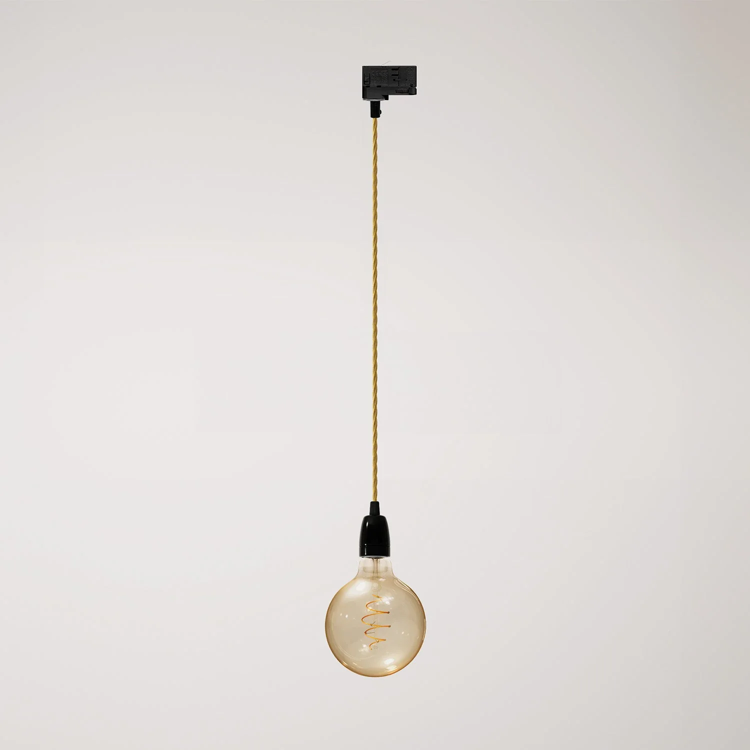 Vintage pendant lamp for tracks with porcelain finishes - Black