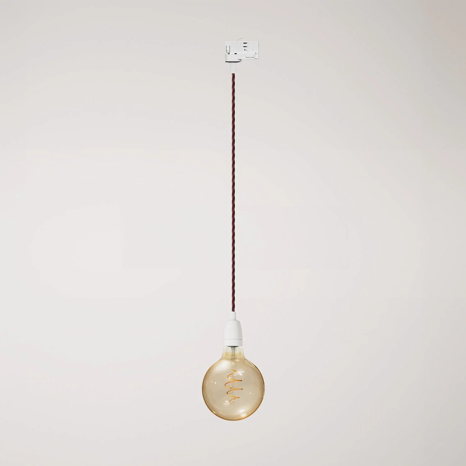 Vintage pendant lamp for tracks with porcelain finishes – White