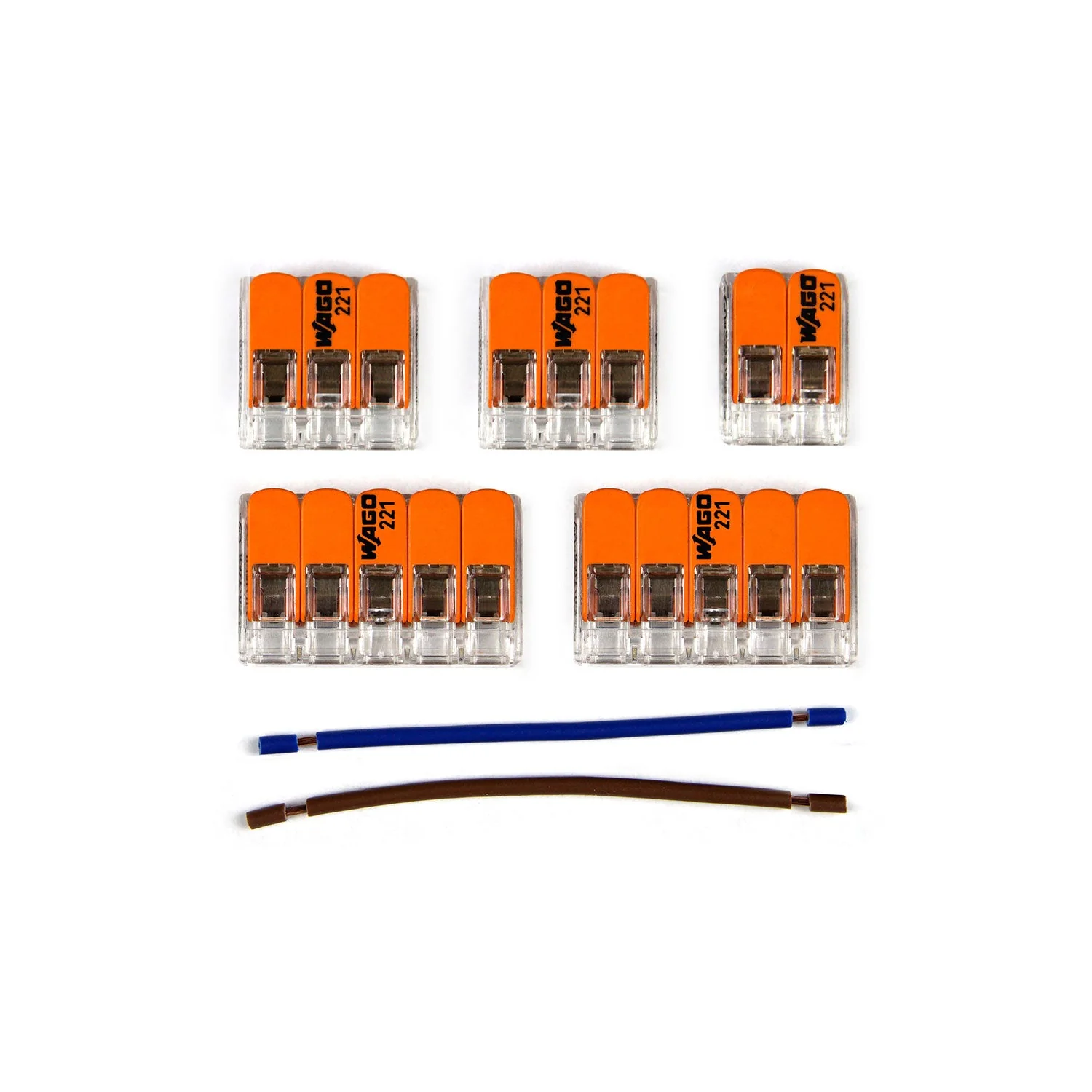 WAGO connection kit compatible with 2x cable for 5-hole ceiling rose