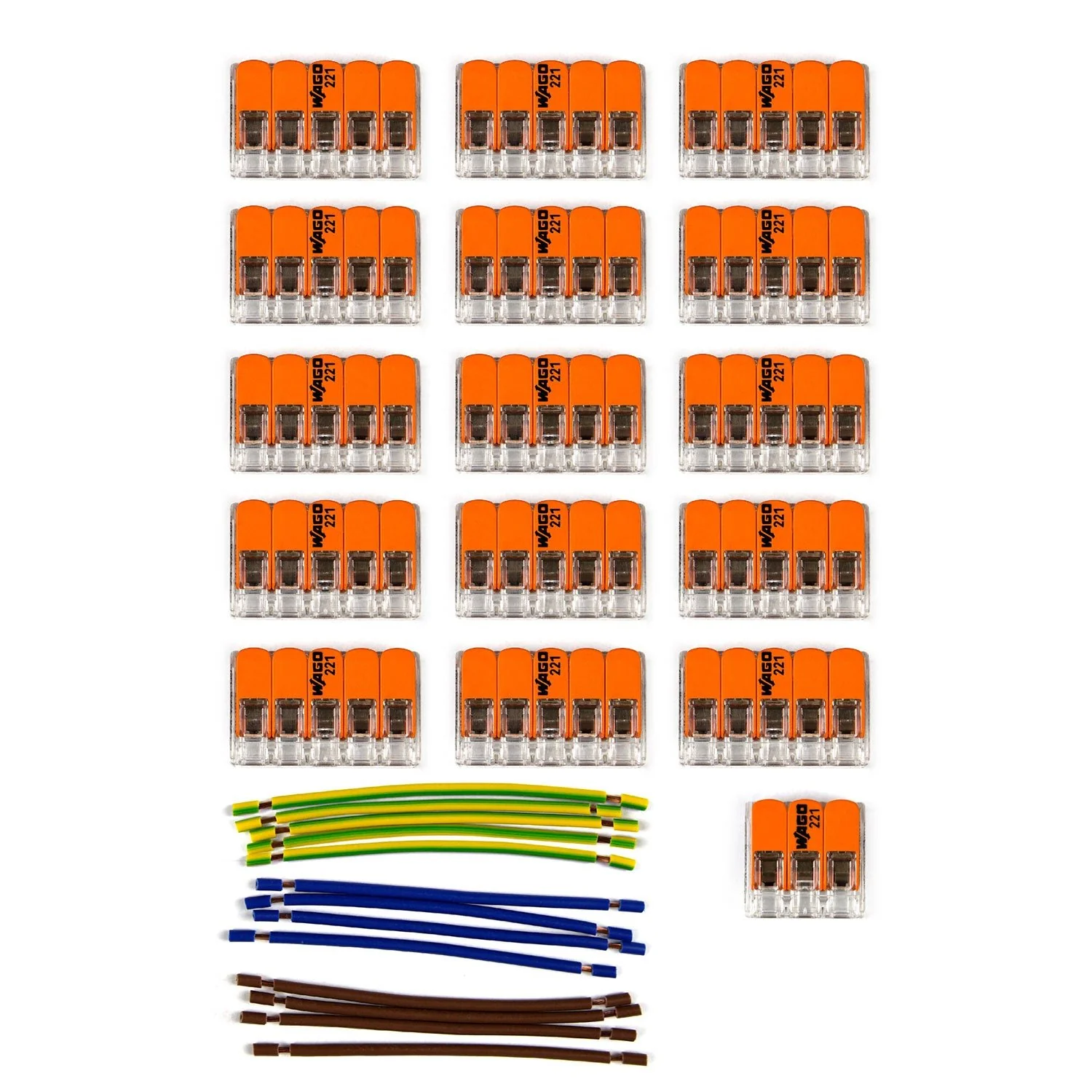 WAGO connection kit compatible with 3x cable for 15-hole ceiling rose