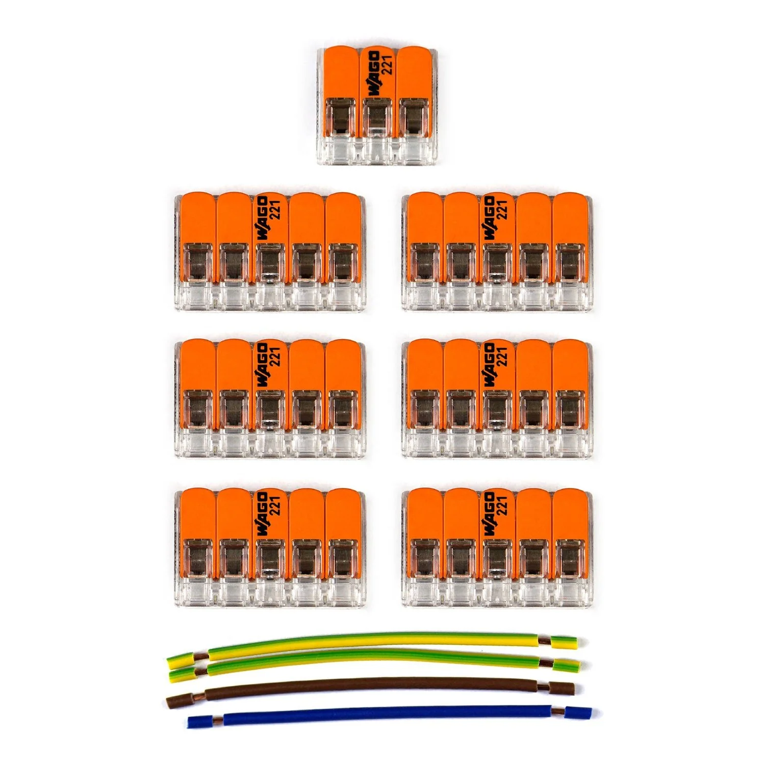 WAGO connection kit compatible with 3x cable for 7-hole ceiling rose