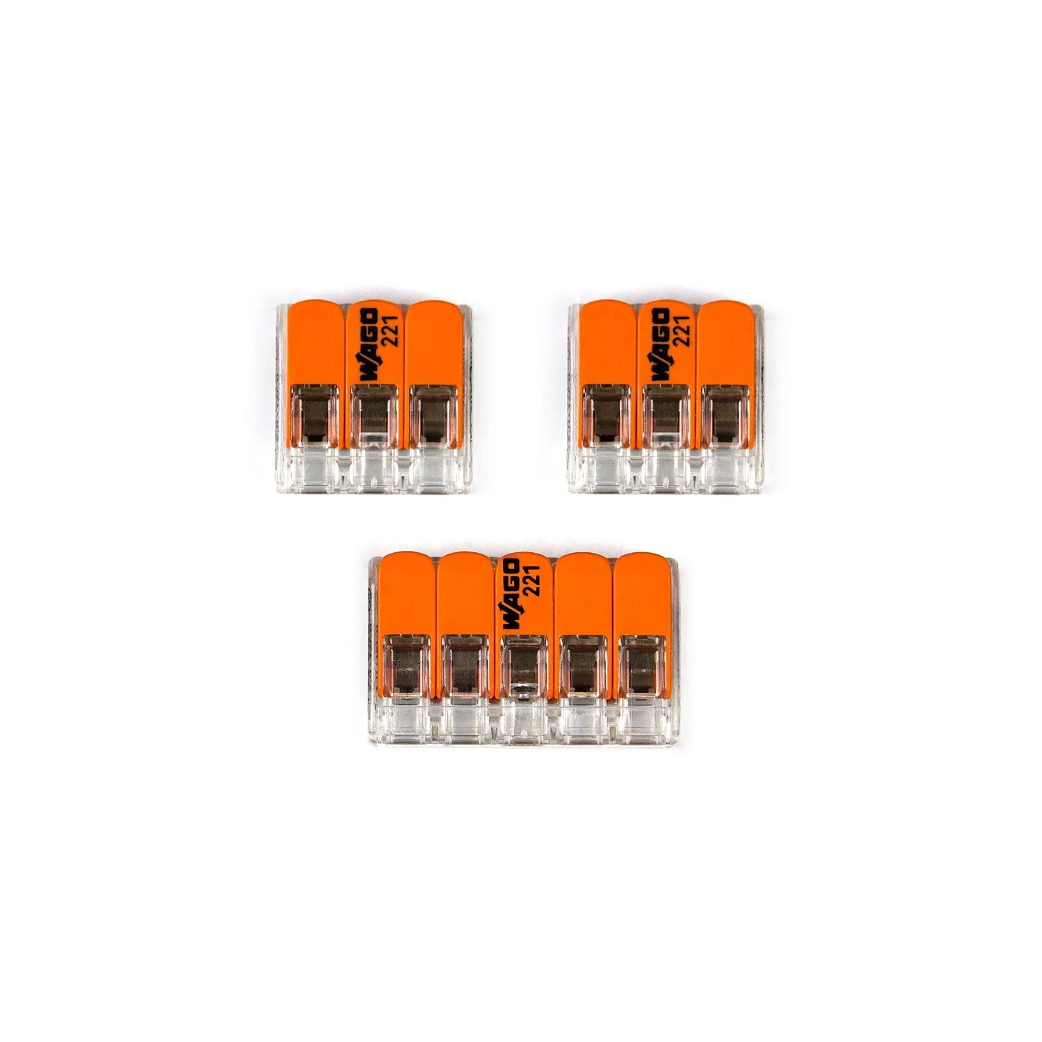 WAGO connection kit compatible with 3x cable for two-hole ceiling rose