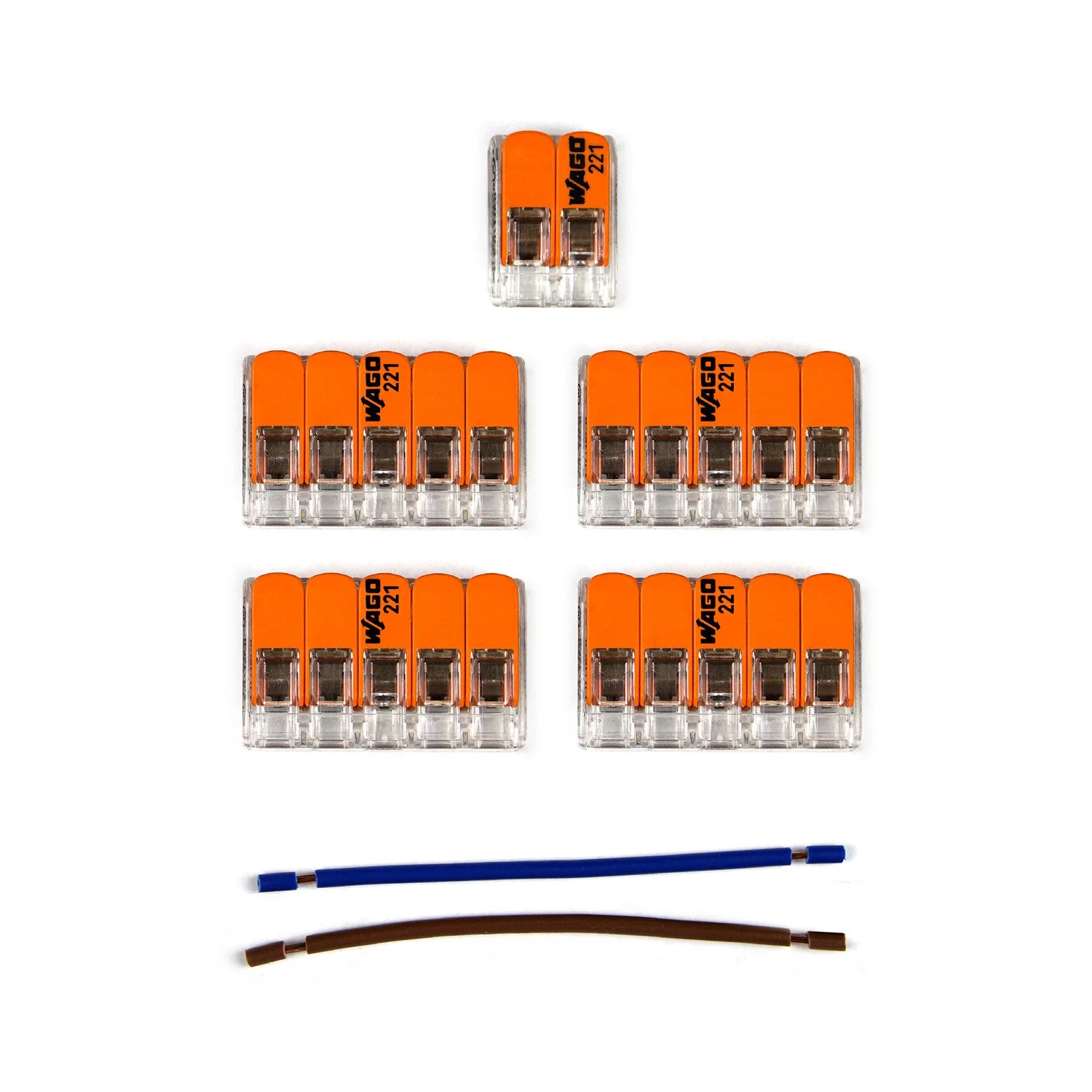 WAGO connection kit compatible with 2x cable for 7-hole ceiling rose