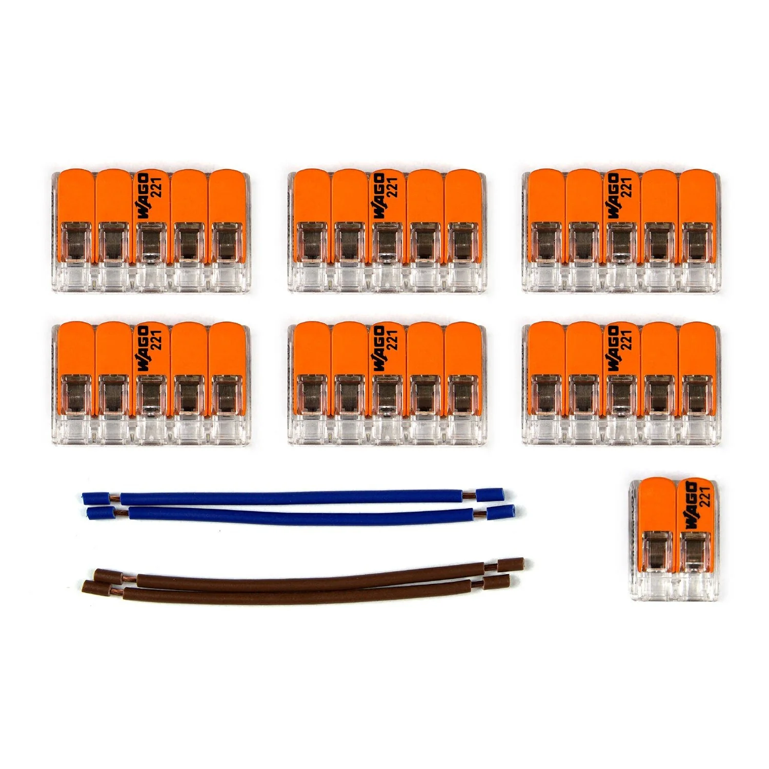 WAGO connection kit compatible with 2x cable for 9-hole ceiling rose