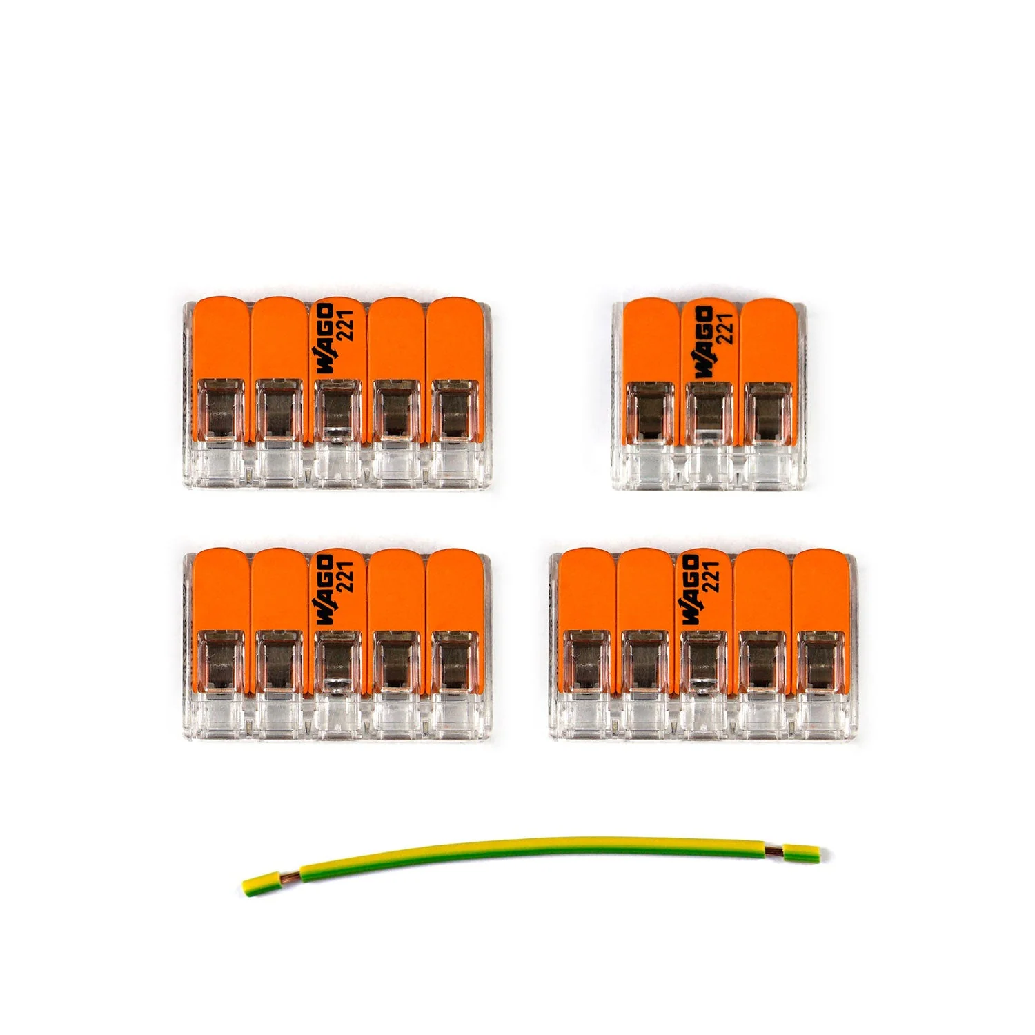 WAGO connection kit compatible with 3x cable for 4-hole ceiling rose