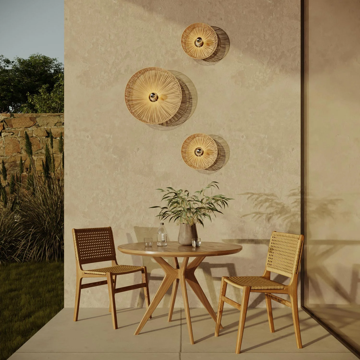 Wall and ceiling lamp with Moorea raffia lampshade - Image 3
