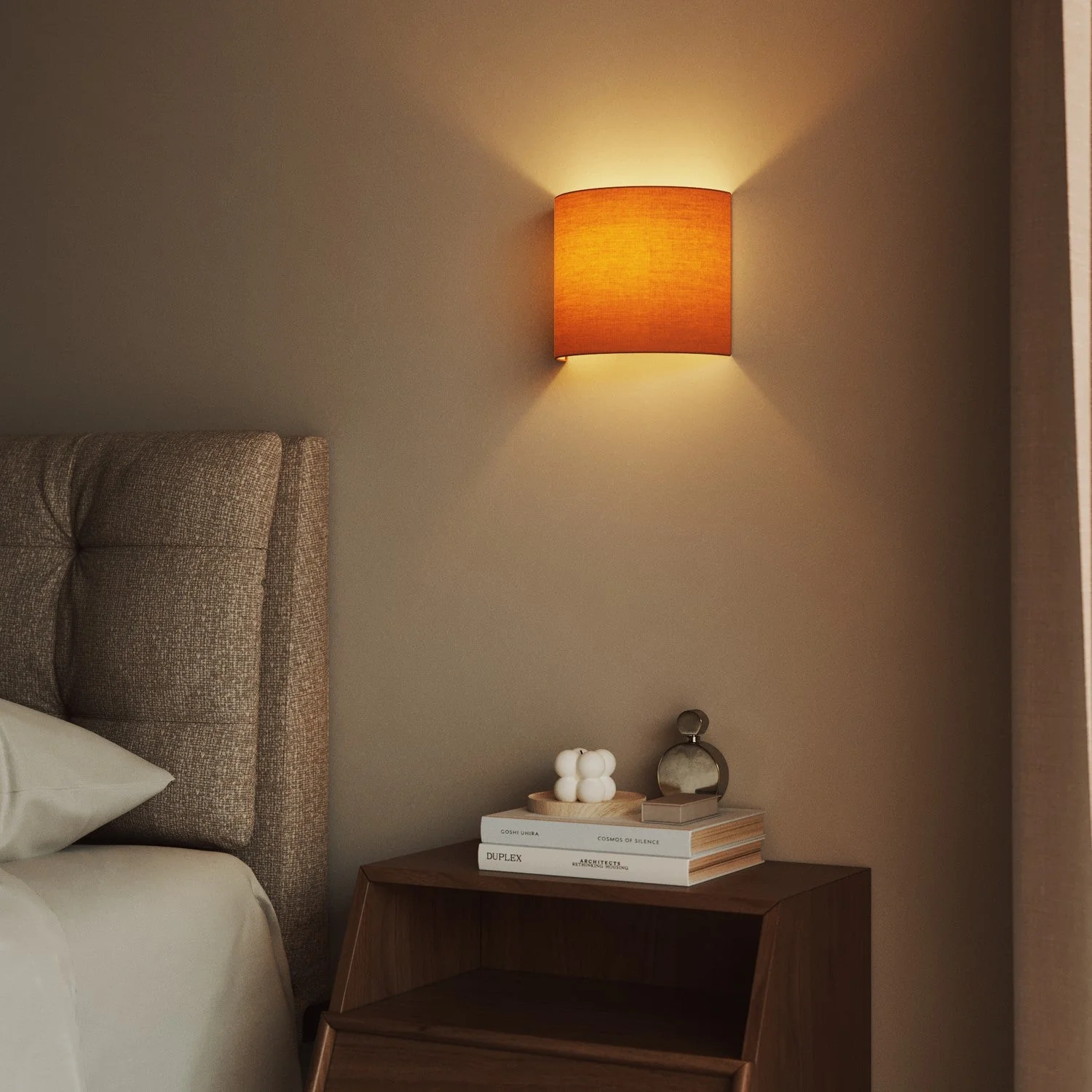 Ventola wall light with Teletta mandarin fabric lampshade - Made in Italy - Image 2