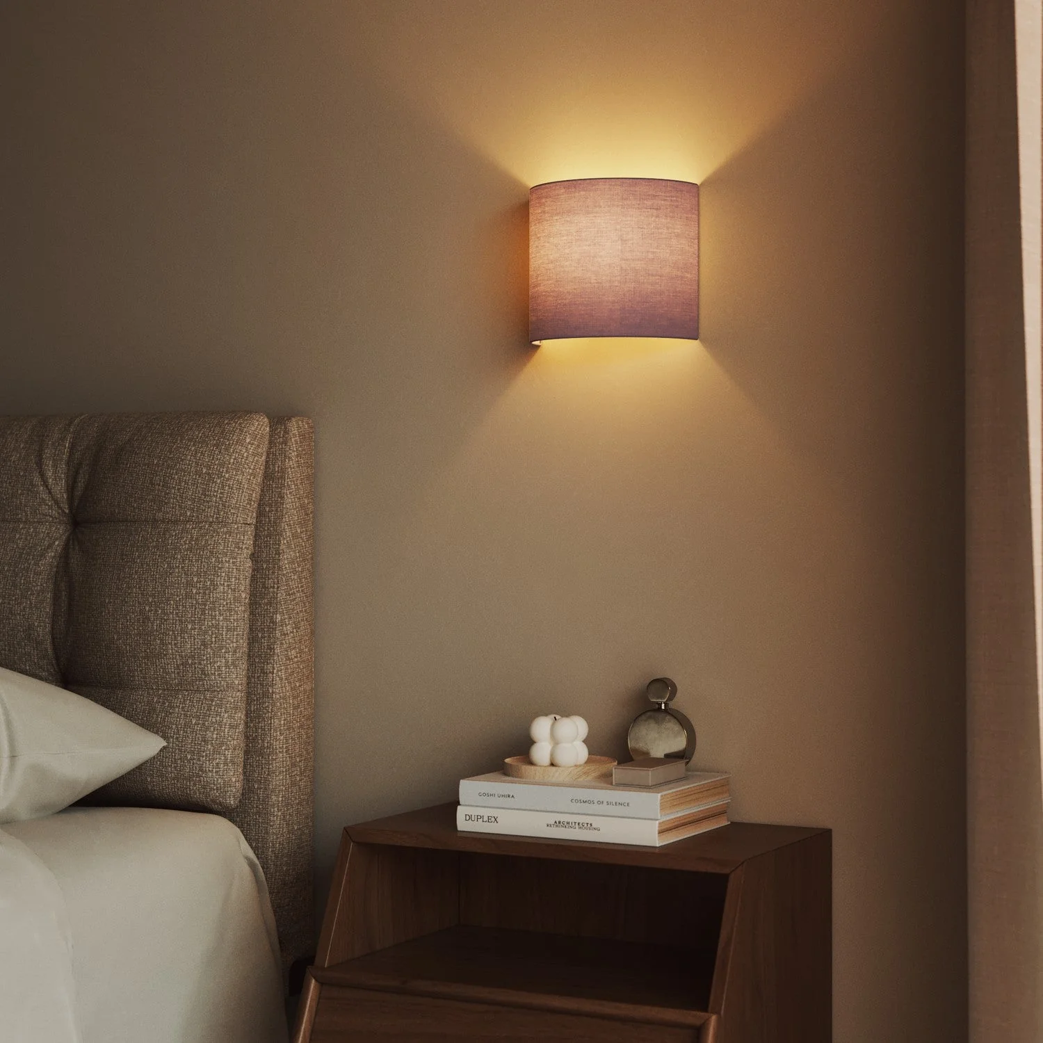 Ventola wall light with lampshade in lilac Teletta fabric - Made in Italy - Image 2