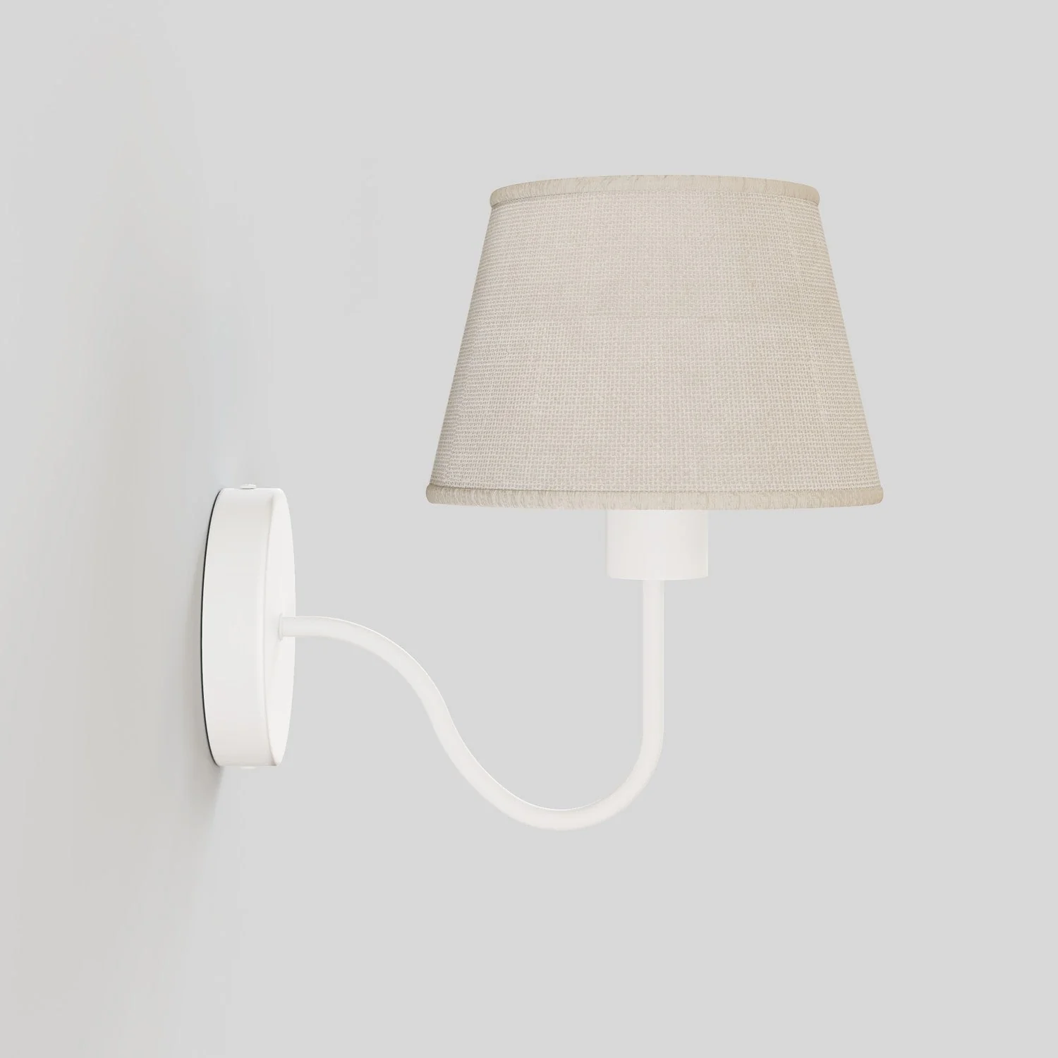 Fermaluce wall lamp with S-shaped extension and Impero lampshade - Light Jute