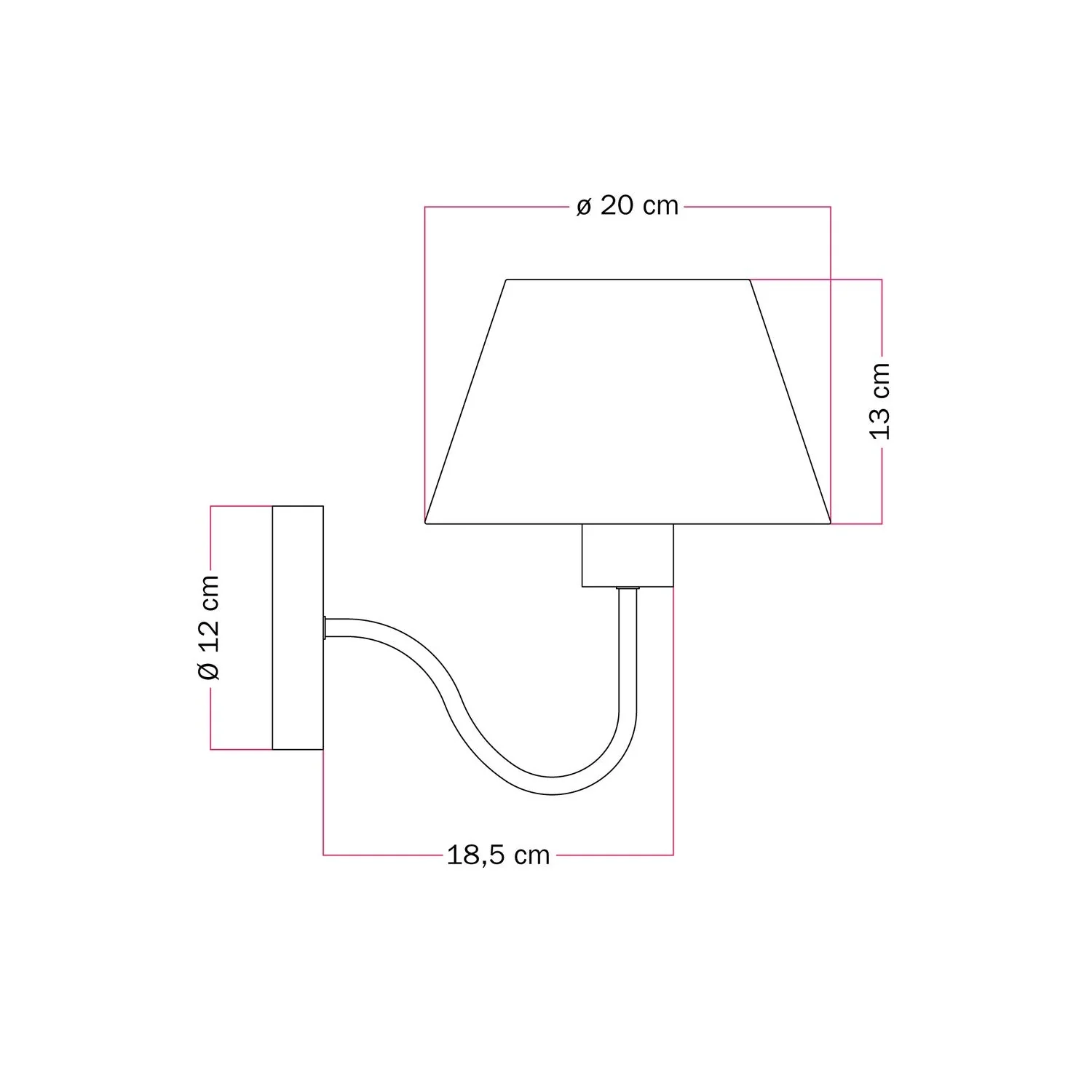 Fermaluce wall lamp with S-shaped extension and Impero lampshade - Light Jute - Image 6