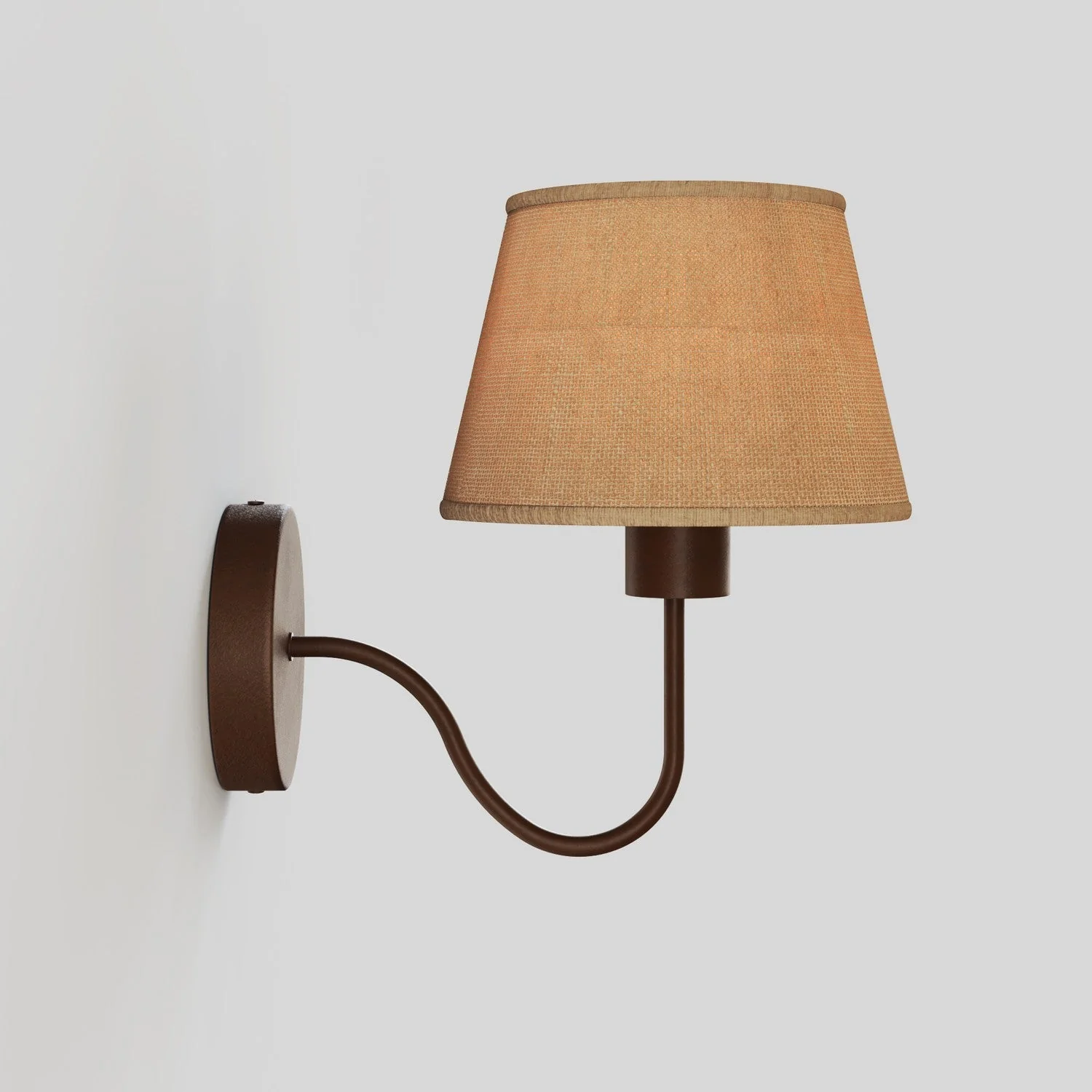 Fermaluce wall lamp with S-shaped extension and Impero lampshade - Natural jute - Image 4