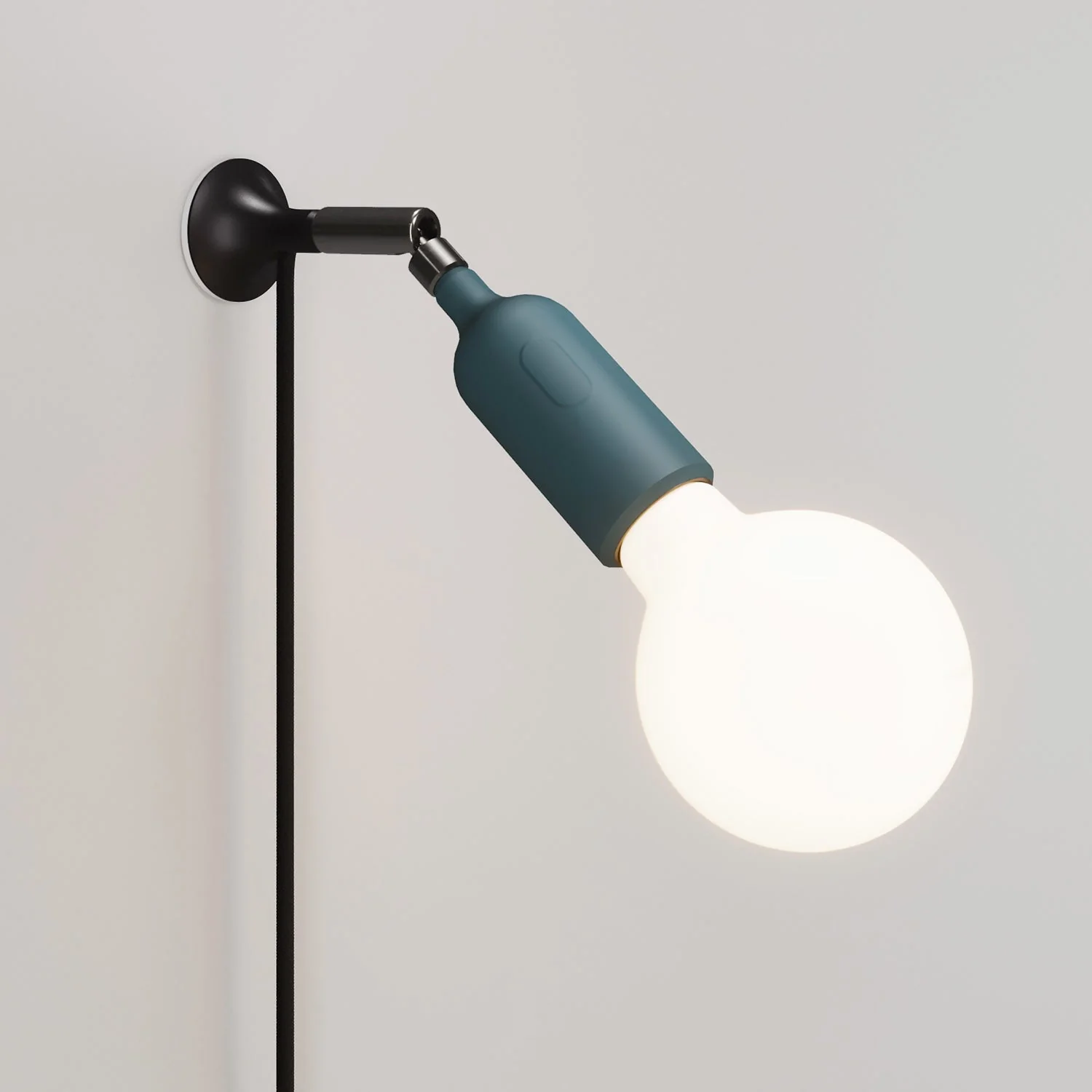 MAG-Y wall lamp with joint and silicone lamp holder with switch - Petrol Blue