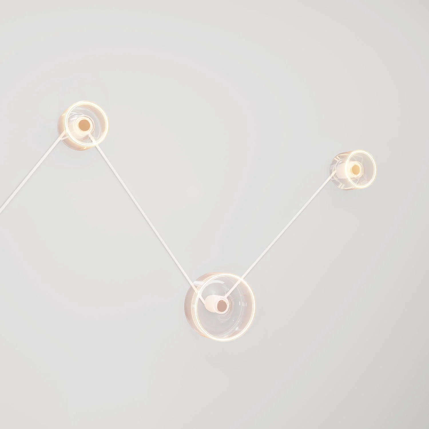 Spostaluce wall lamp with 3 Ghost light bulbs and white cable