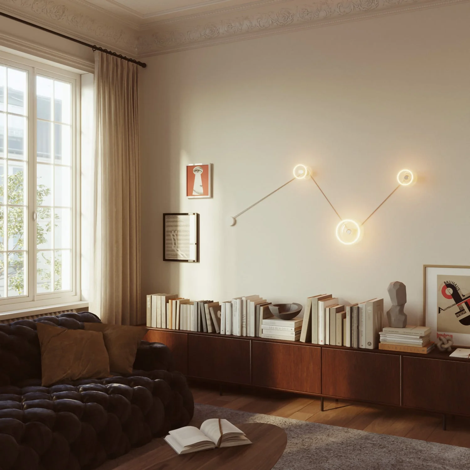 Spostaluce wall lamp with 3 Ghost light bulbs and white cable - Image 2