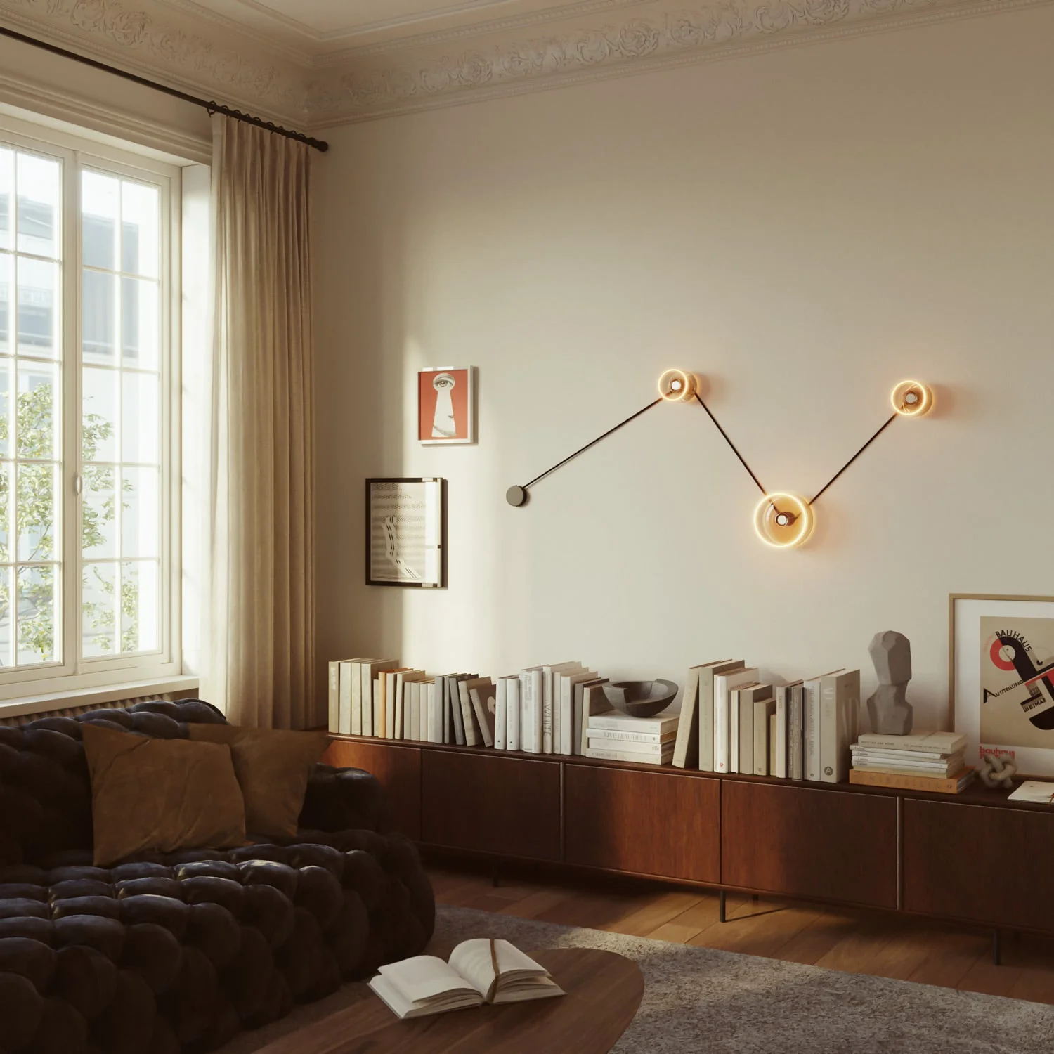 Spostaluce wall lamp with 3 Ghost light bulbs and black cable - Image 2