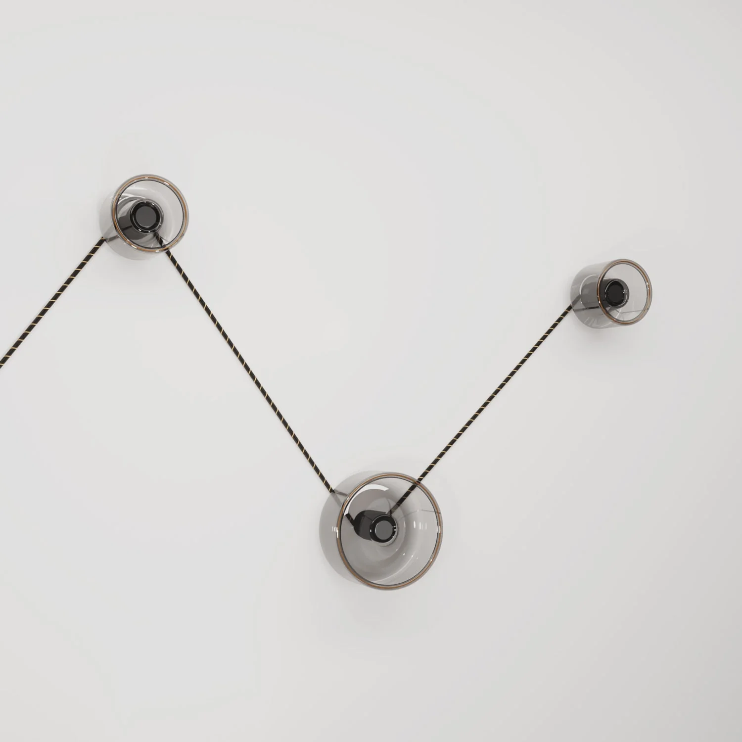Spostaluce wall lamp with 3 Ghost light bulbs and black and gold cable - Image 3