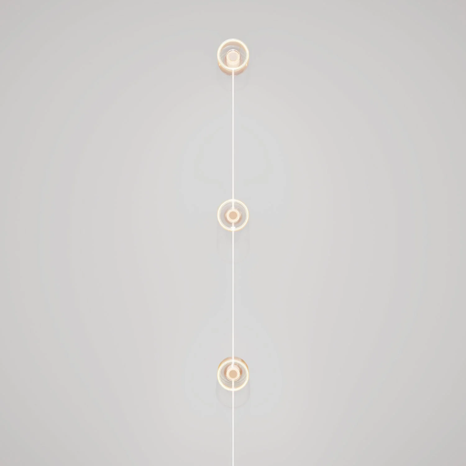 Spostaluce wall lamp with plug, 3 Ghost light bulbs and white cable
