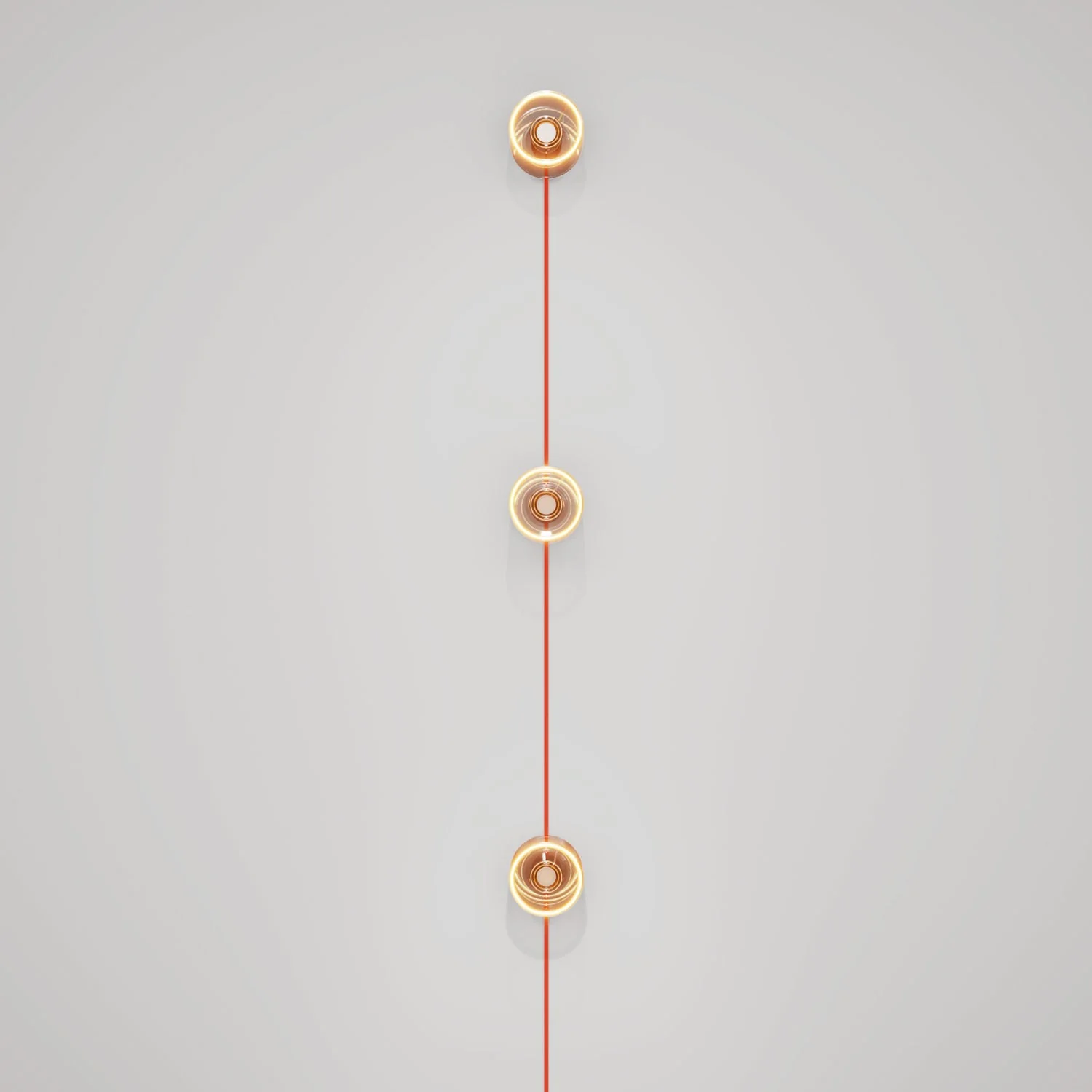 Spostaluce wall lamp with plug, 3 Ghost light bulbs and orange cable