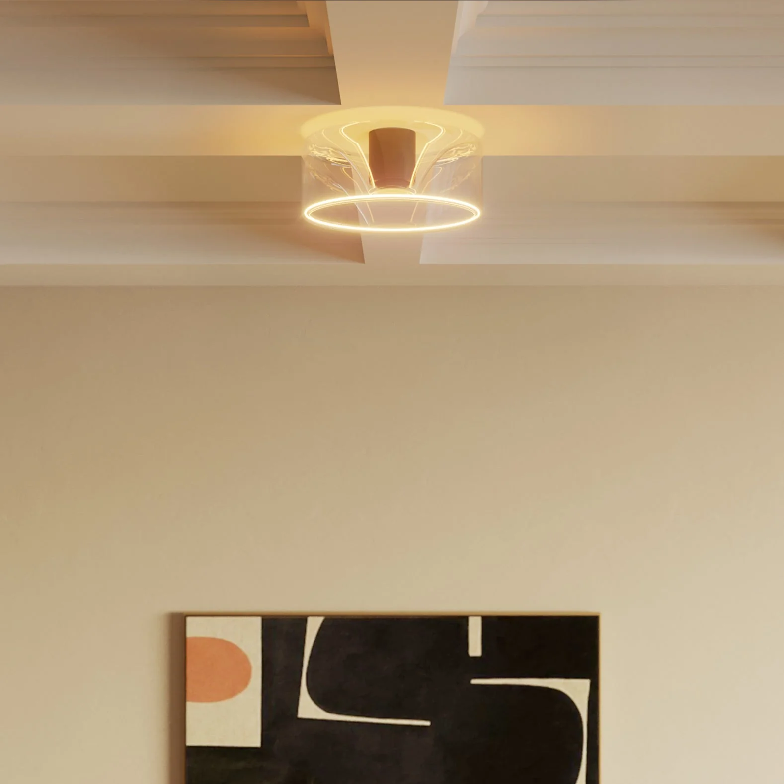 Wall light with transparent Ghost light bulb - Black - Image 3