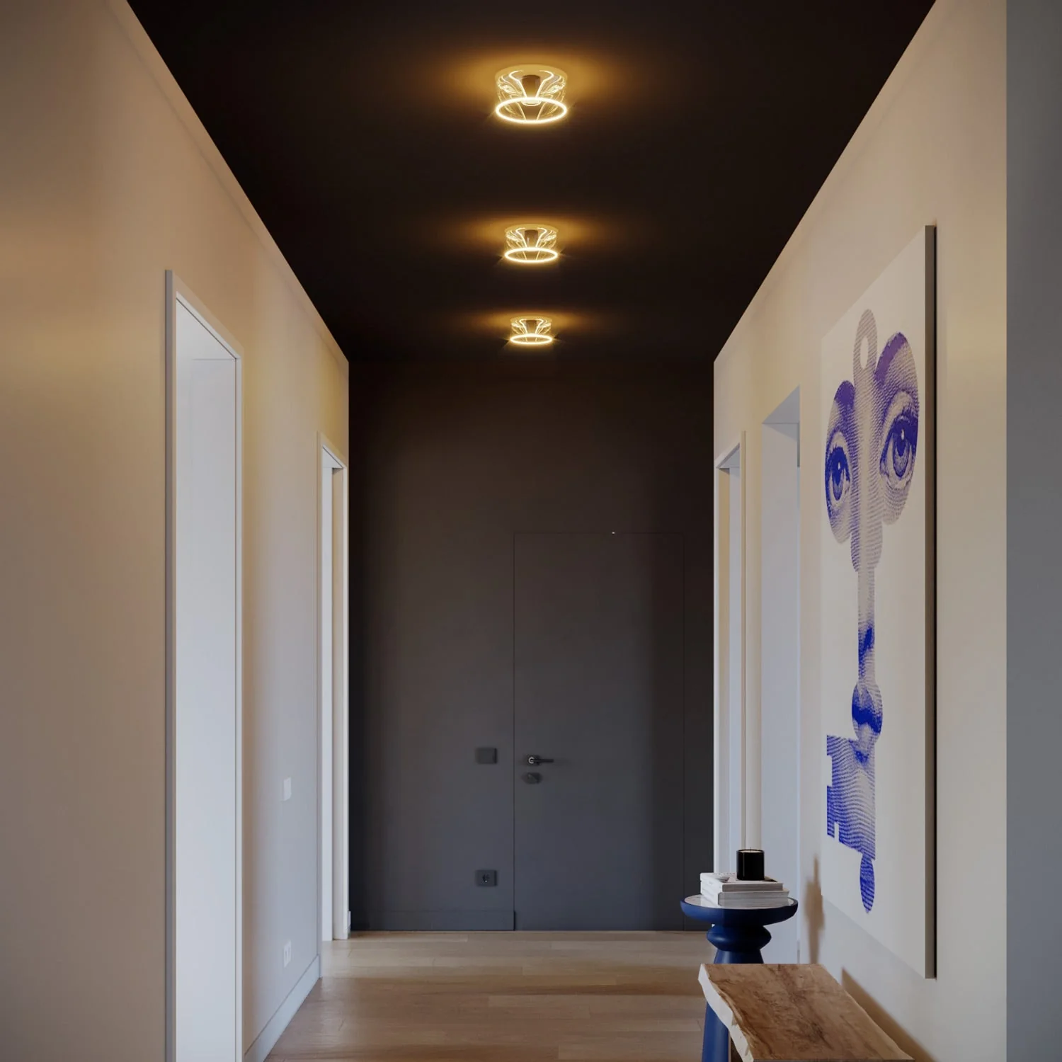 Wall light with transparent Ghost light bulb - Black - Image 4
