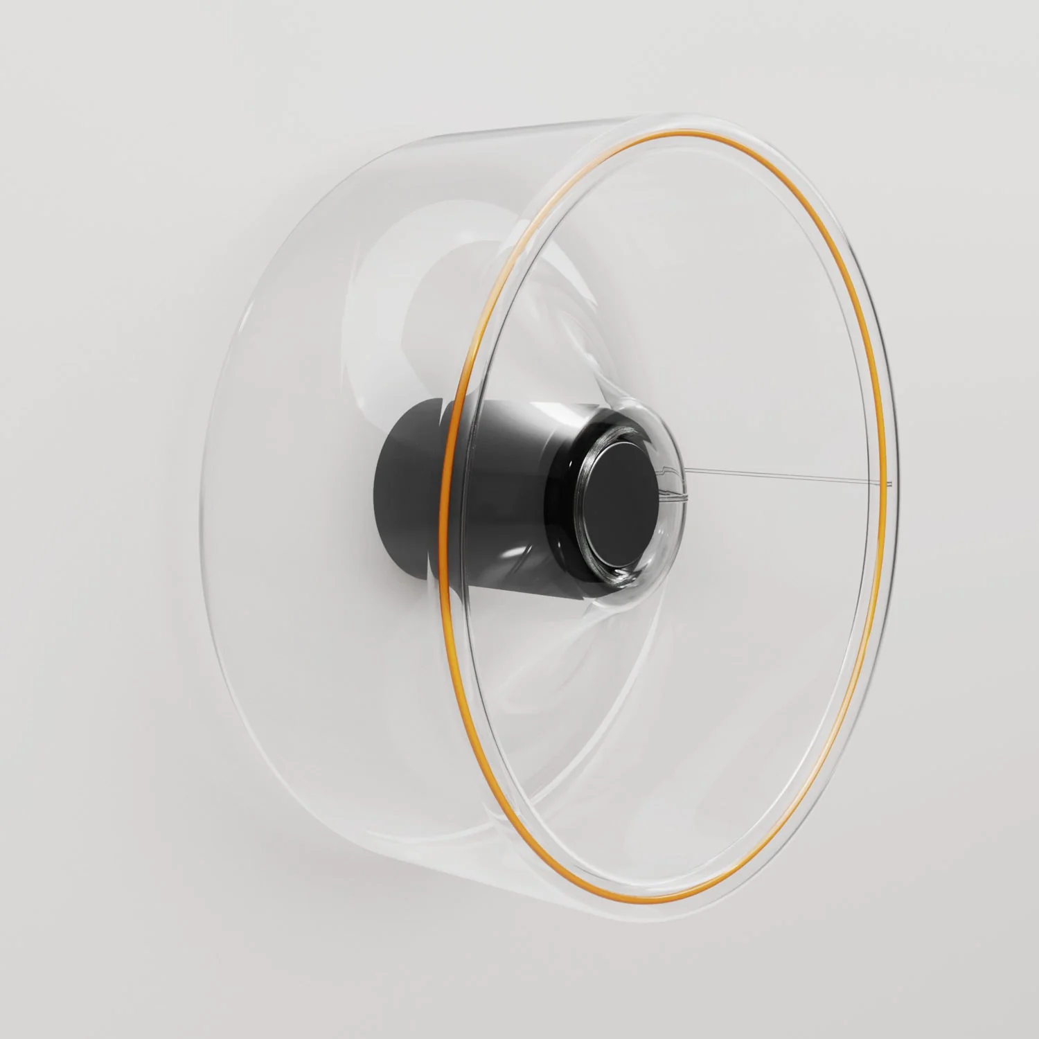 Wall light with transparent Ghost light bulb - Black - Image 5