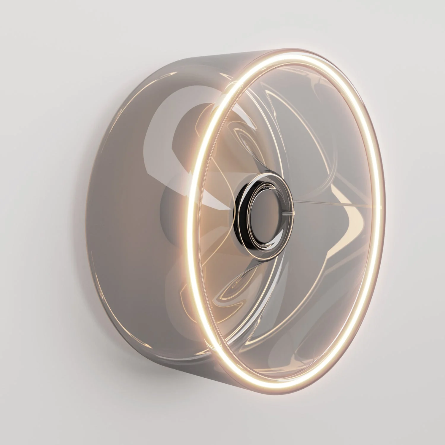 Wall light with Ghost smoky light bulb - White
