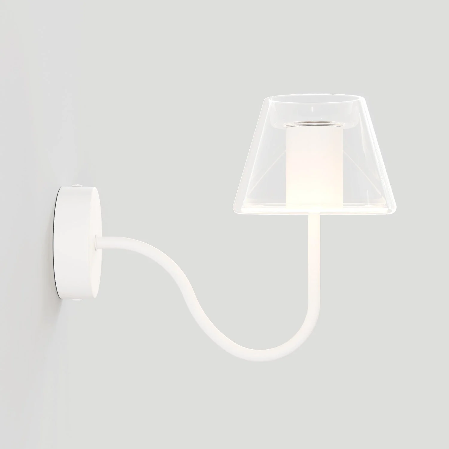 Fermaluce G07 wall light with S extension - Matt White