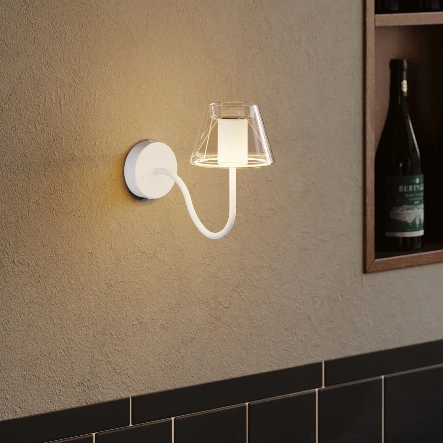 Fermaluce G07 wall light with S extension - Matt White - Image 2