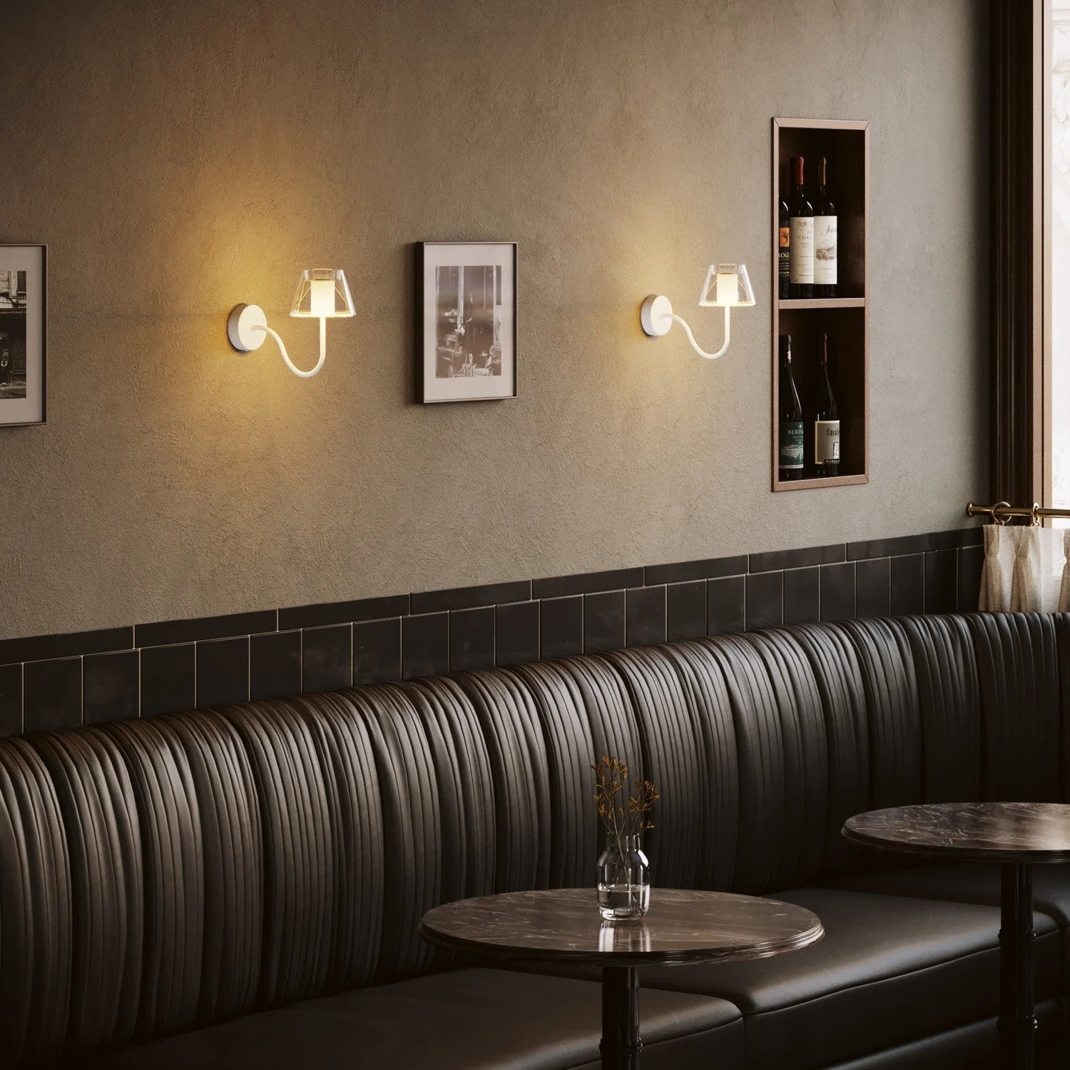 Fermaluce G07 wall light with S extension - Matt White - Image 3