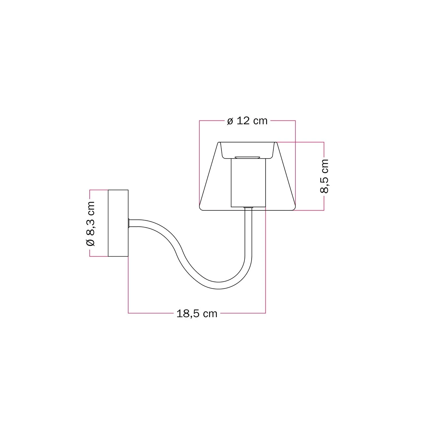 Fermaluce G07 wall light with S extension - Matt White - Image 5
