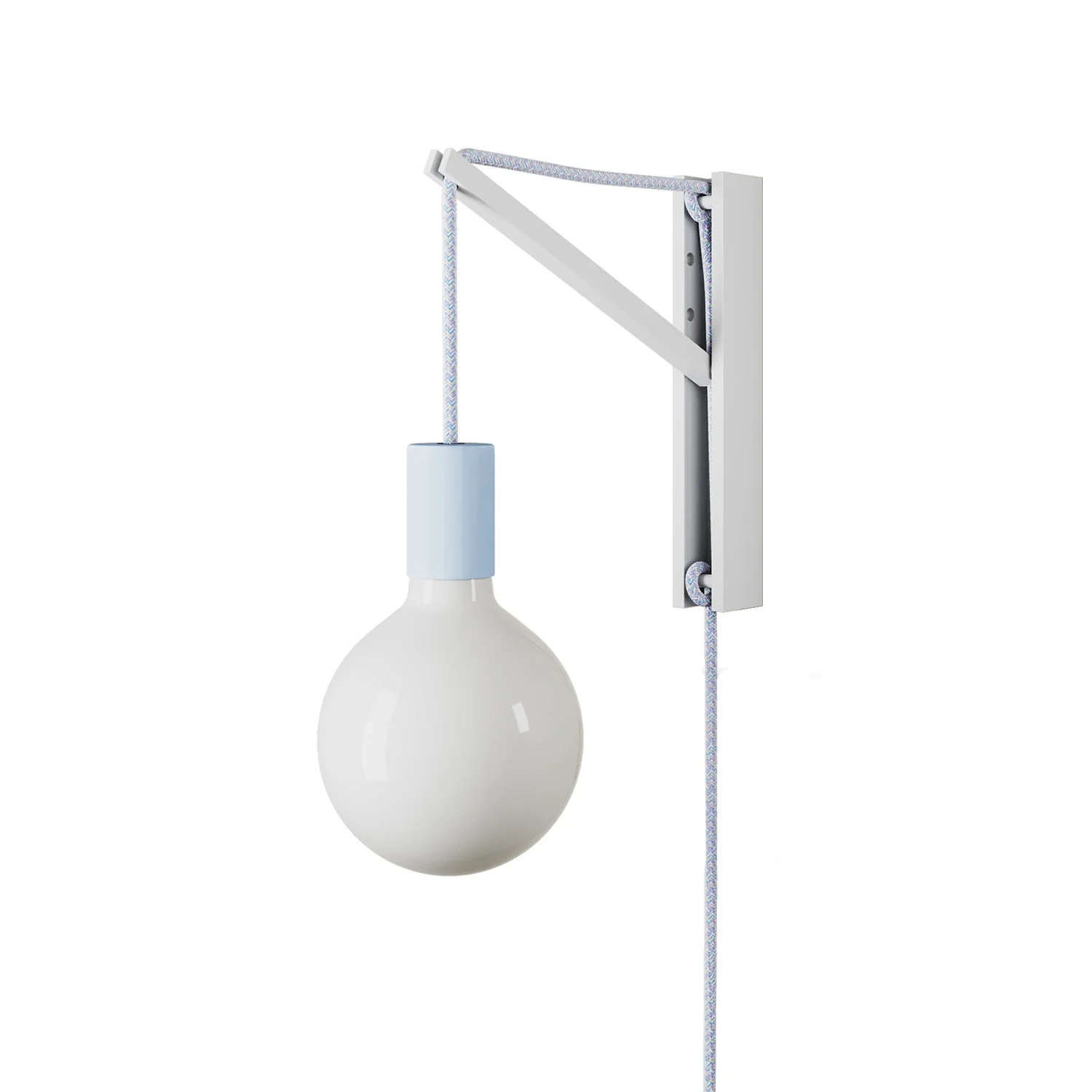 Metal wall light with two-pole plug - Powder blue
