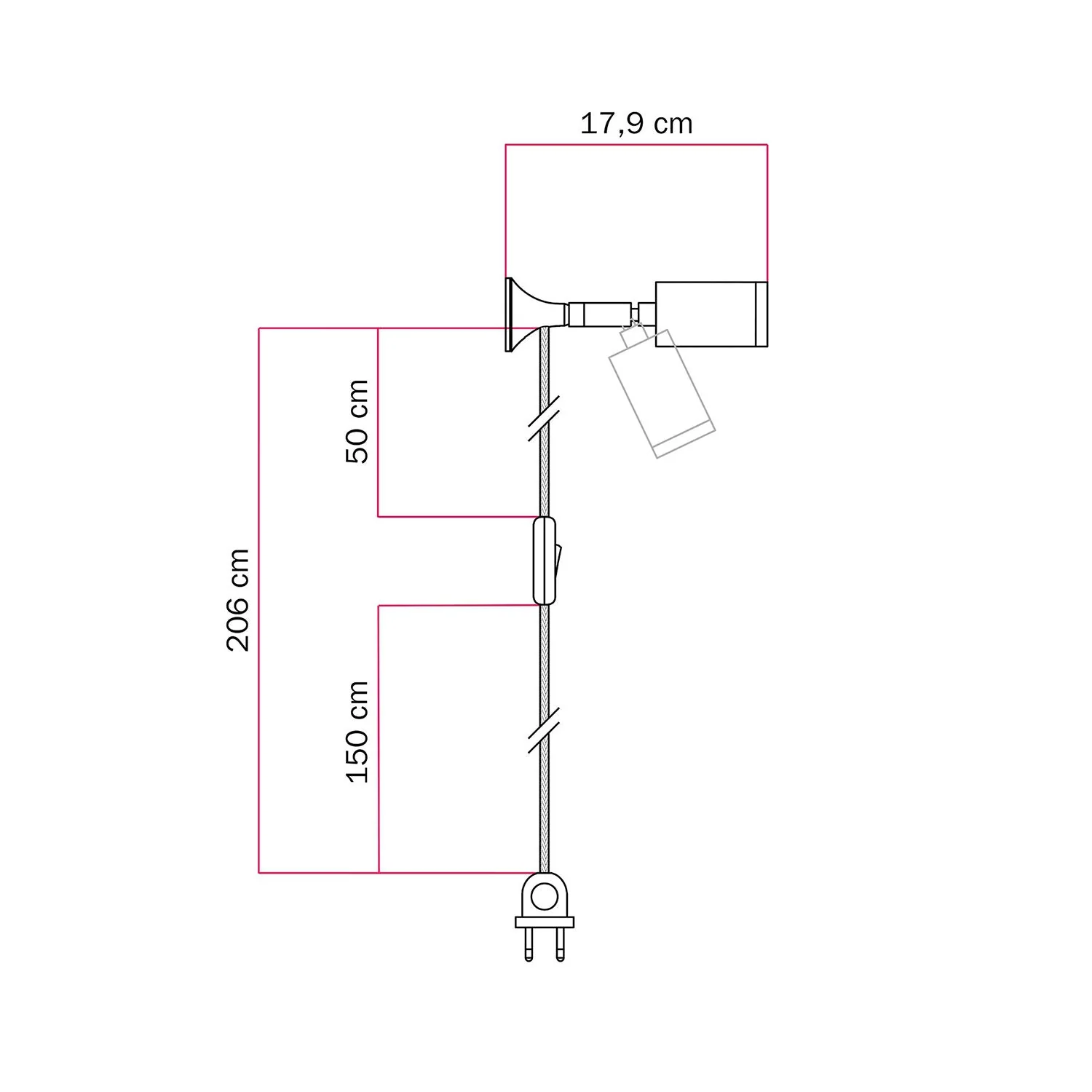 MAG-Y wall lamp with joint and spot light - Matt White - Image 6